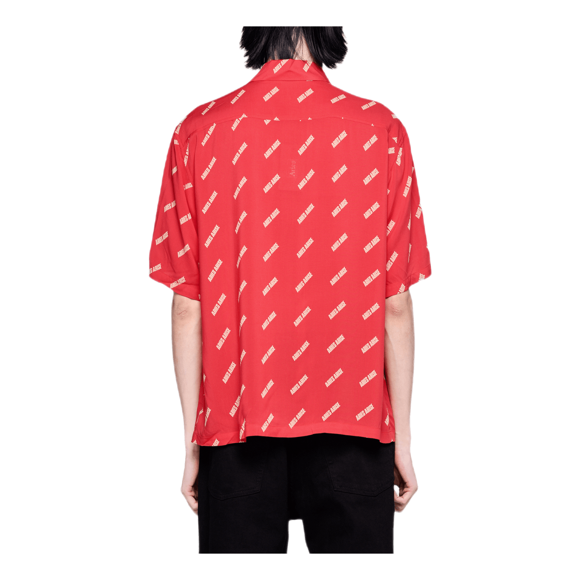 Aries Logo Print Bowling Shirt Red