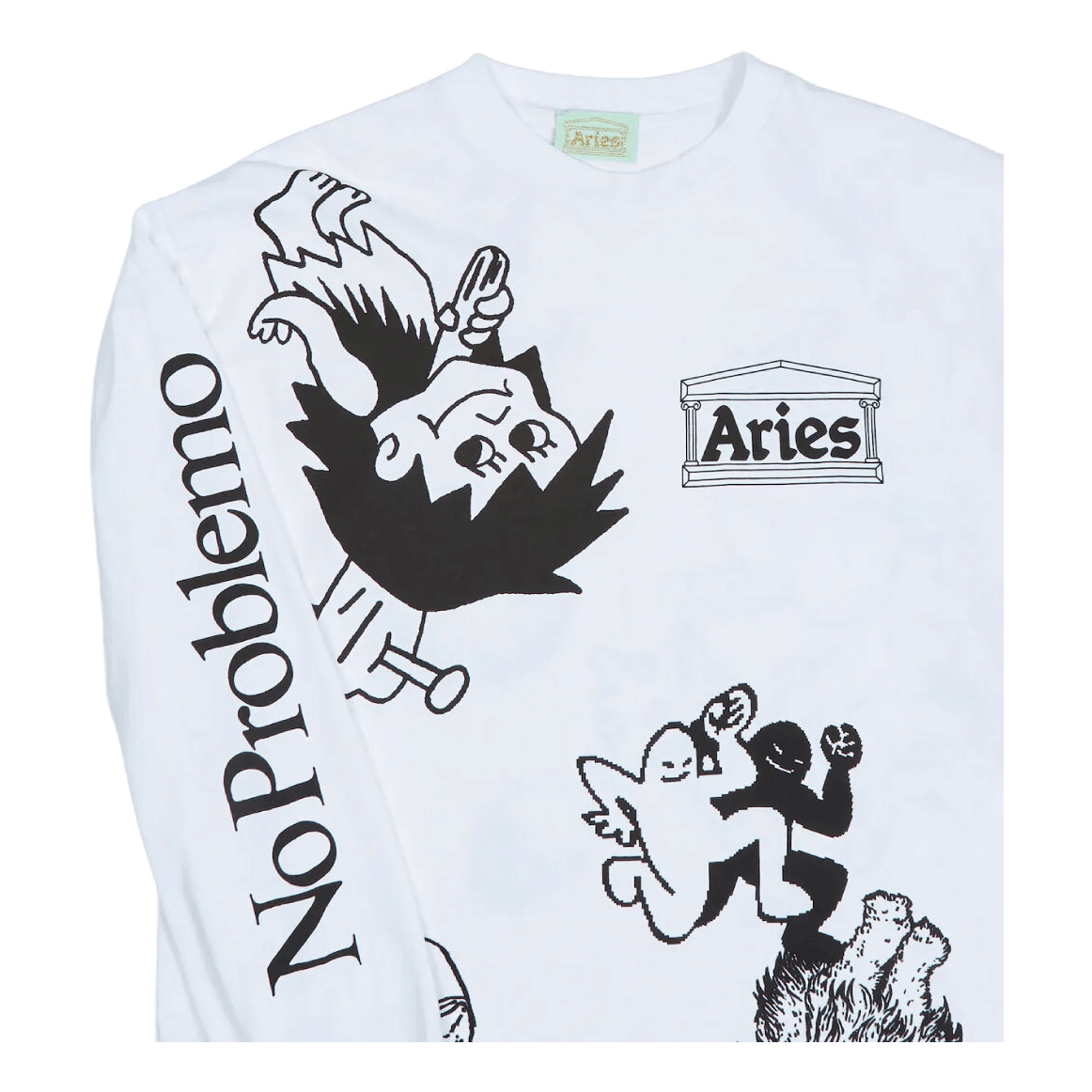Aries Graphic Mashup Ls T-Shirt White