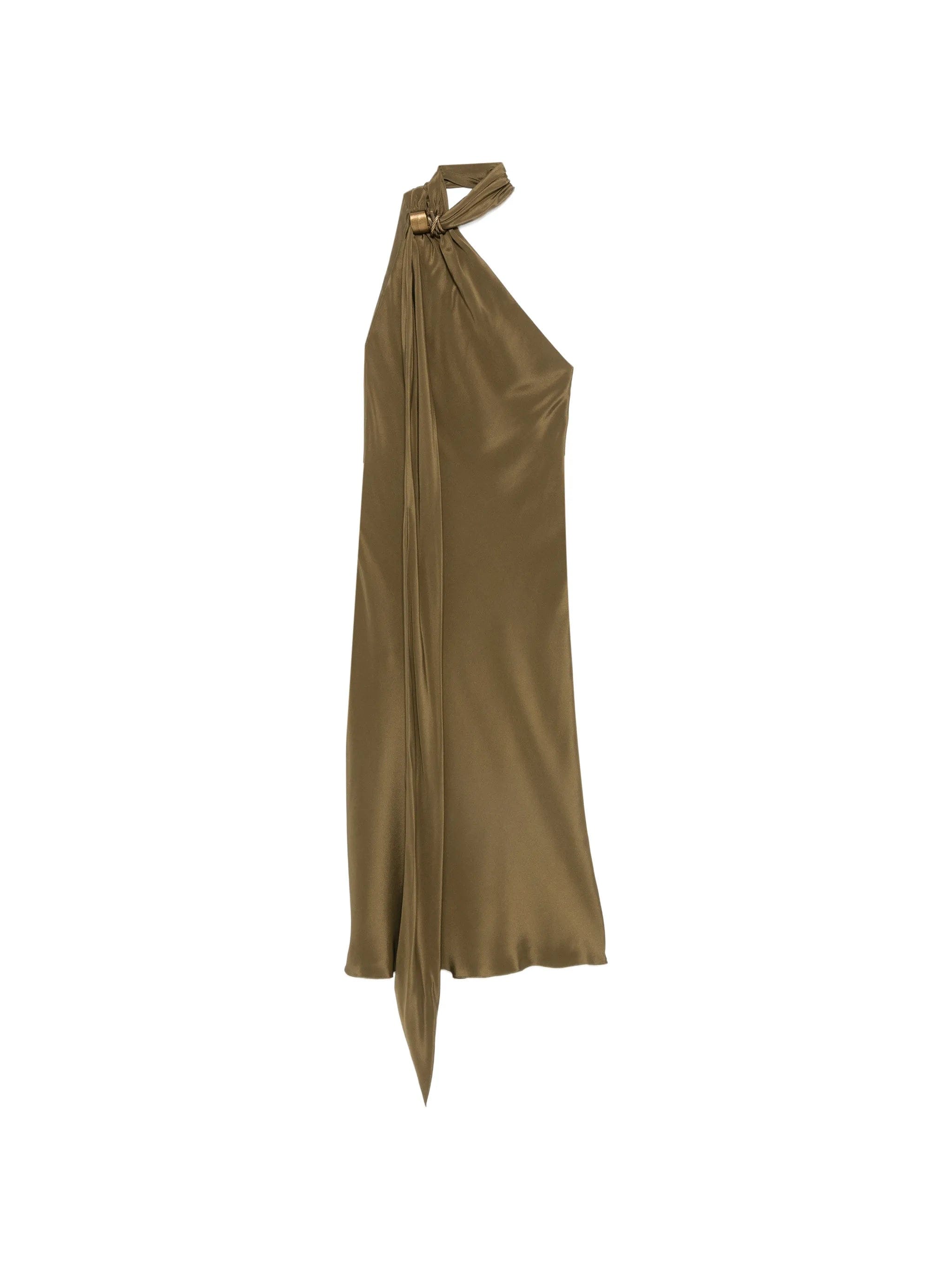 Max Mara Evasto one - shoulder hardware - detail silk midi dress