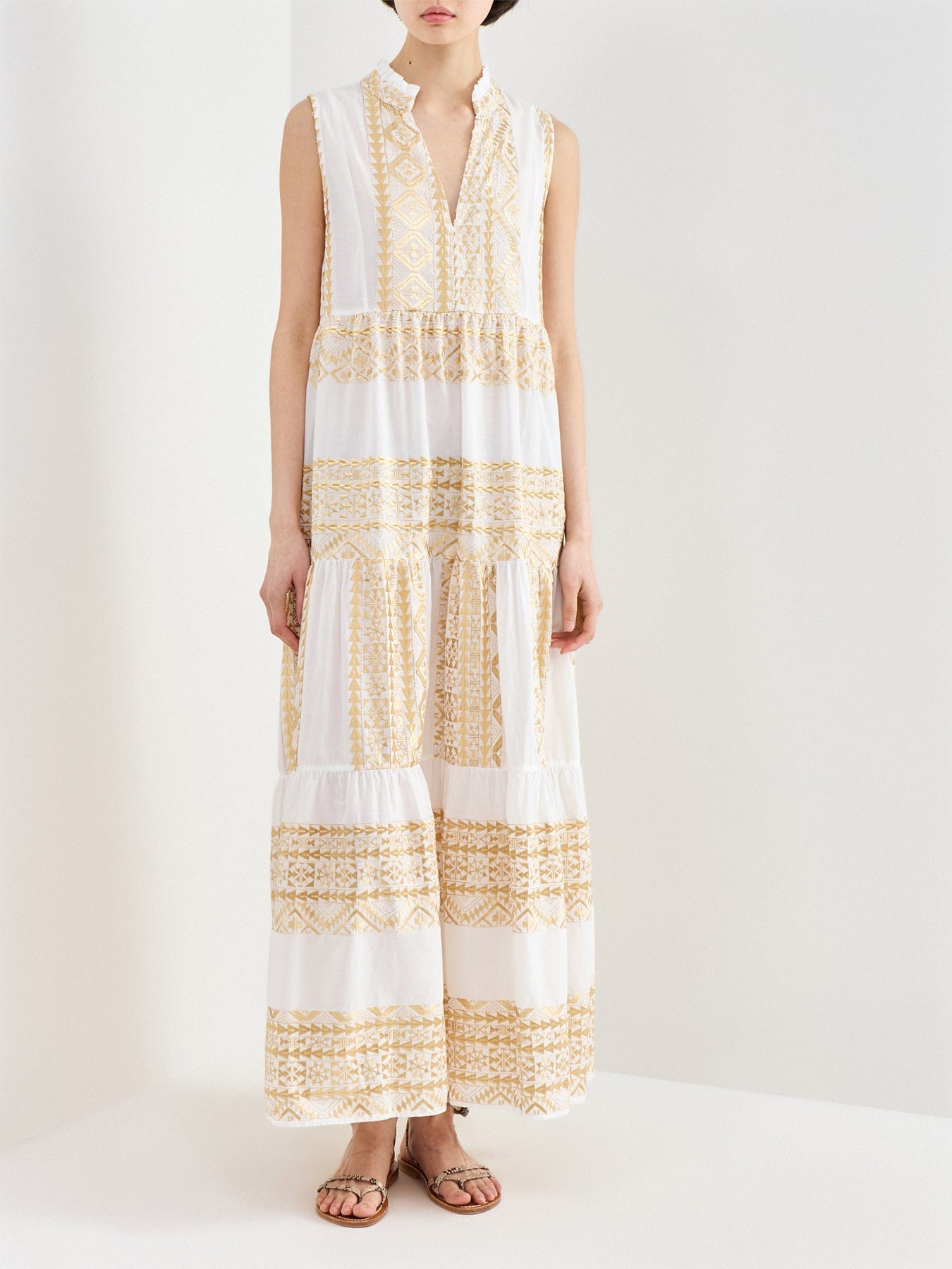 Kori Classic Triangle Maxi Dress White