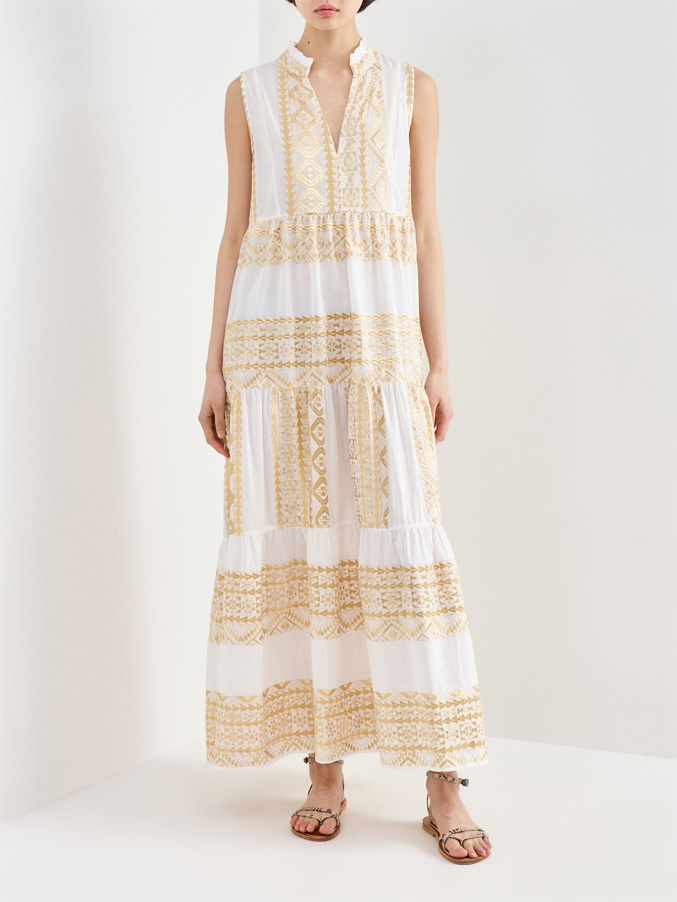 Kori Classic Triangle Maxi Dress White
