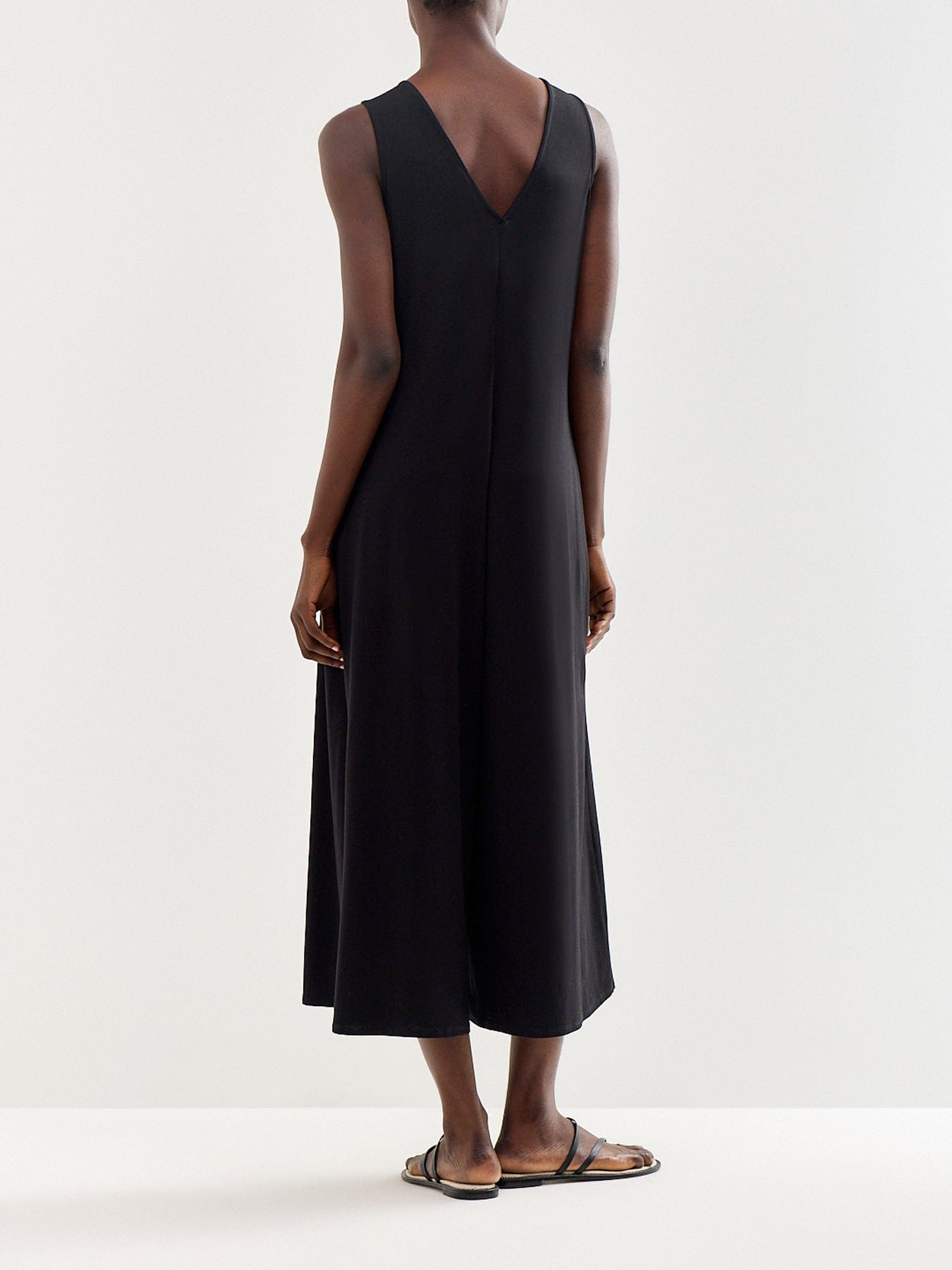 Ro and Zo V - Neck Jersey Jumpsuit Black