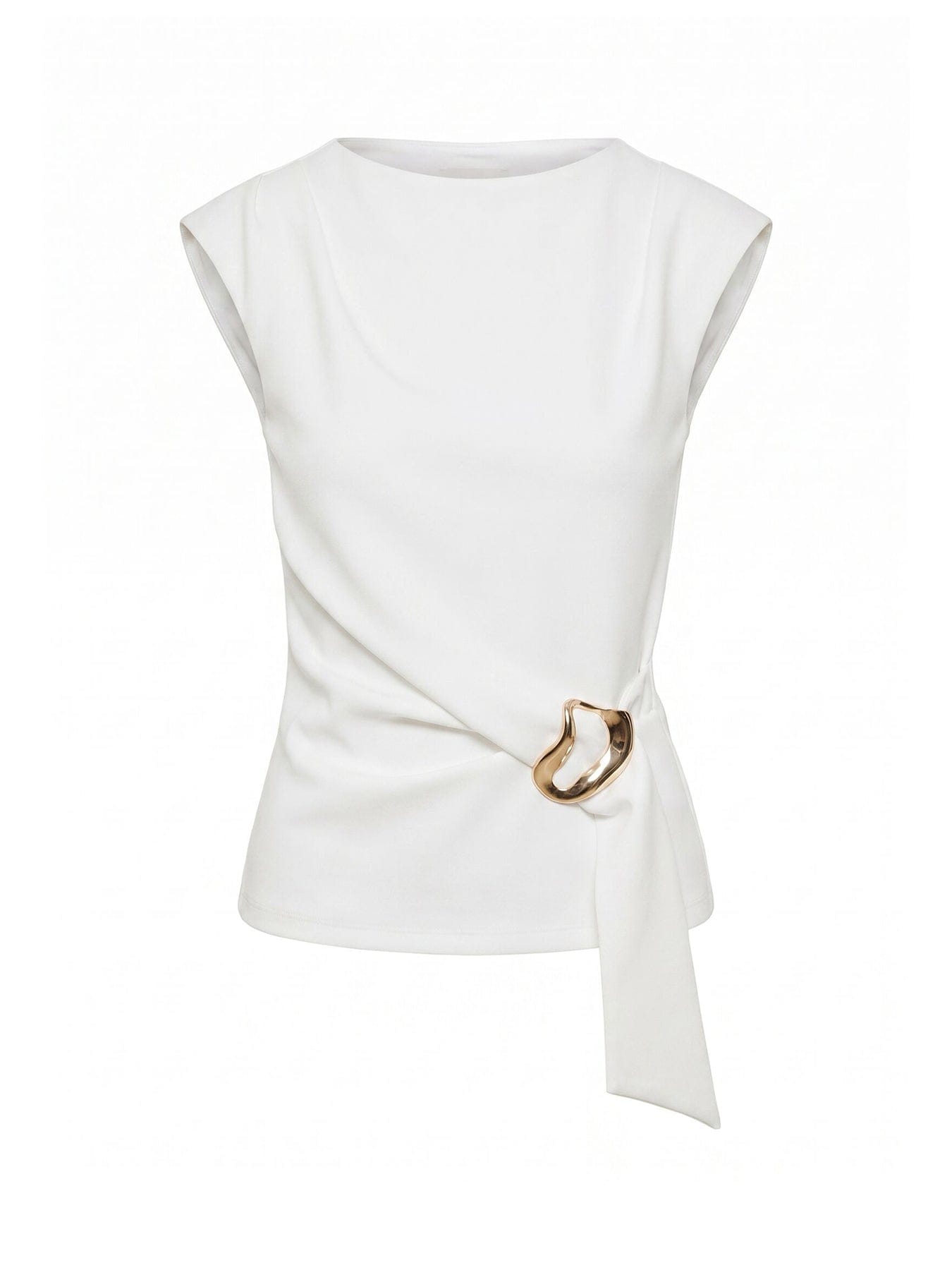 Forever New Serena Hardware Detail Blouse White