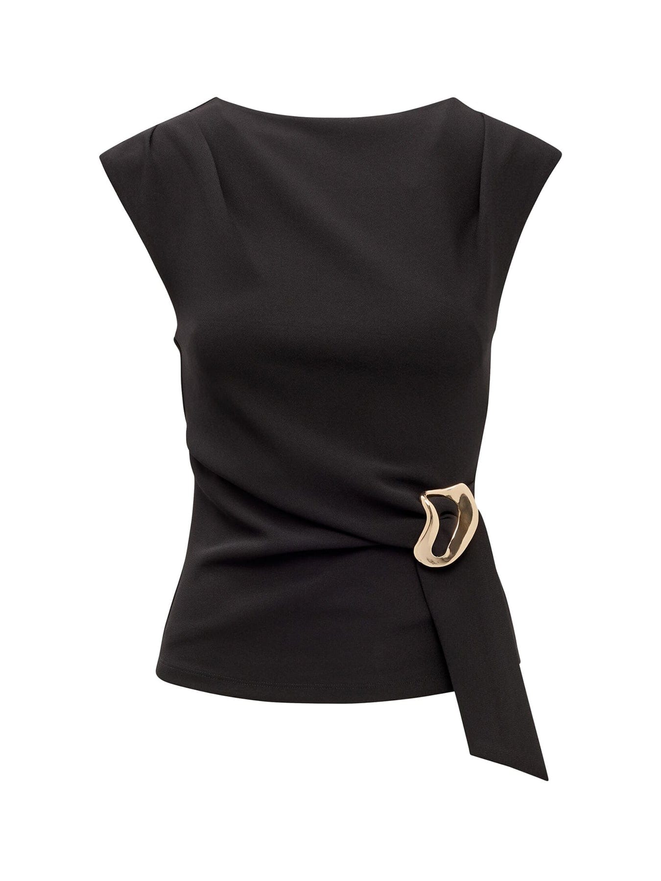 Forever New Serena Hardware Detail Blouse Black