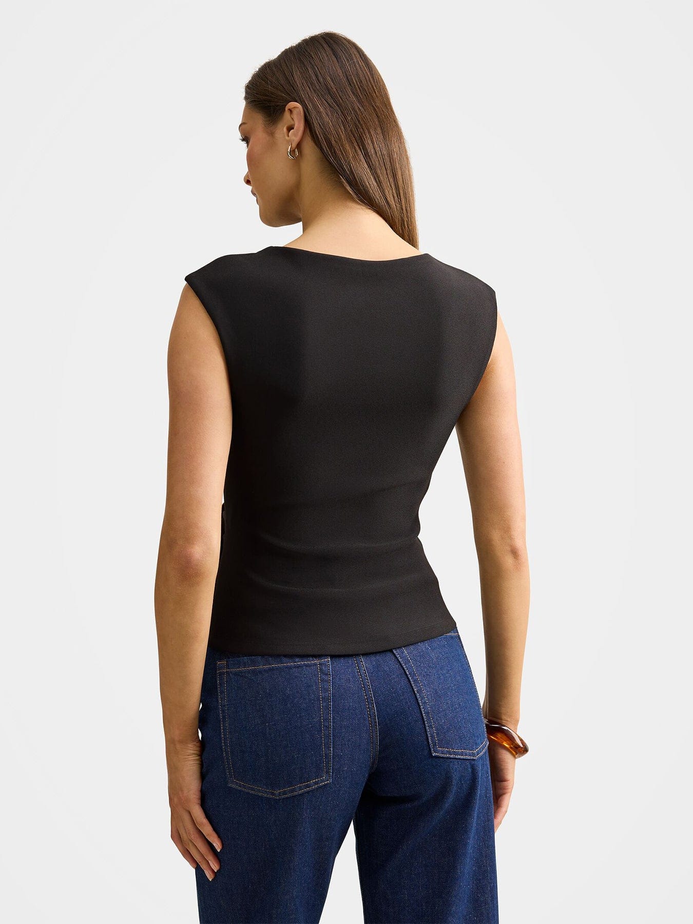 Forever New Serena Hardware Detail Blouse Black