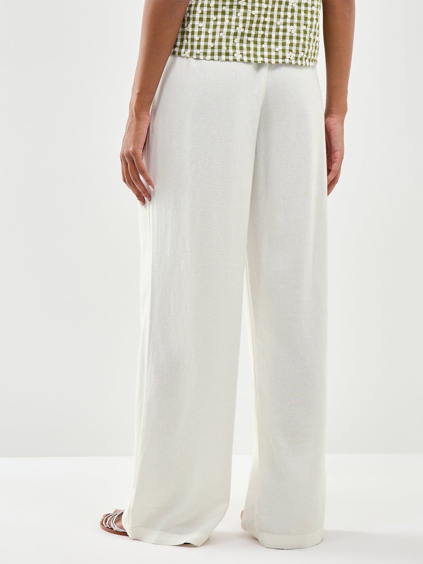 ONLY Goa Linen Blend Pull - On Trousers White