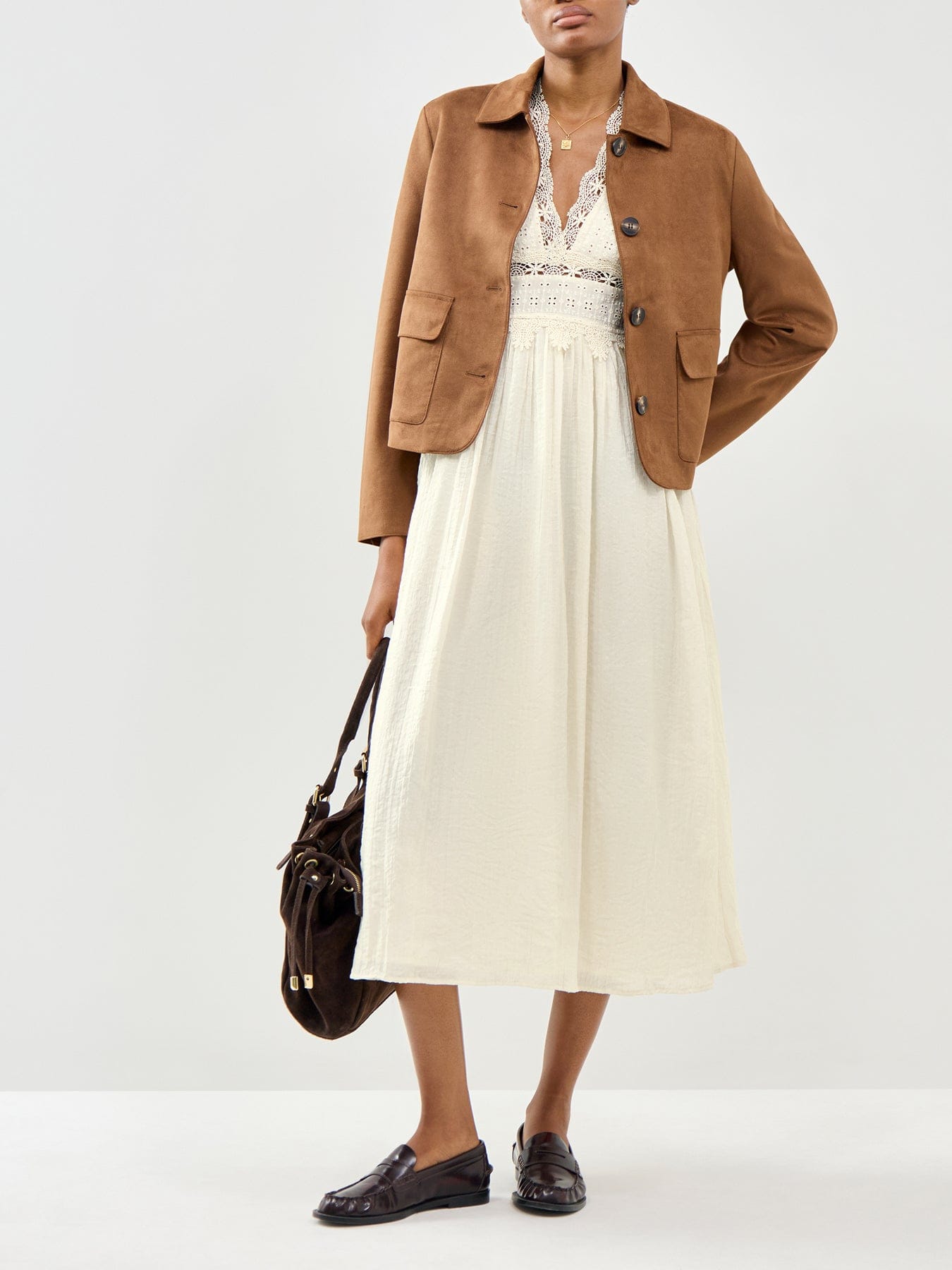 ONLY Melor Lace Midi Dress Cream