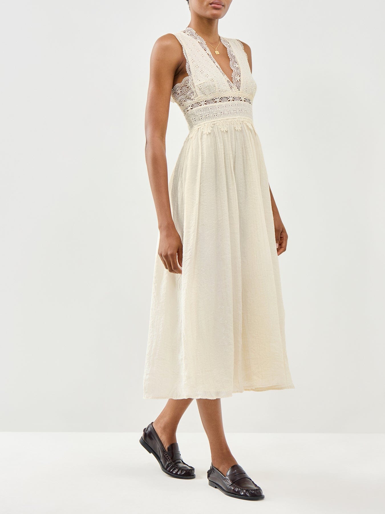ONLY Melor Lace Midi Dress Cream