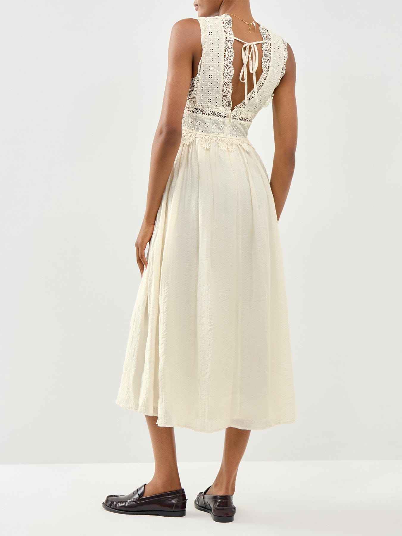ONLY Melor Lace Midi Dress Cream