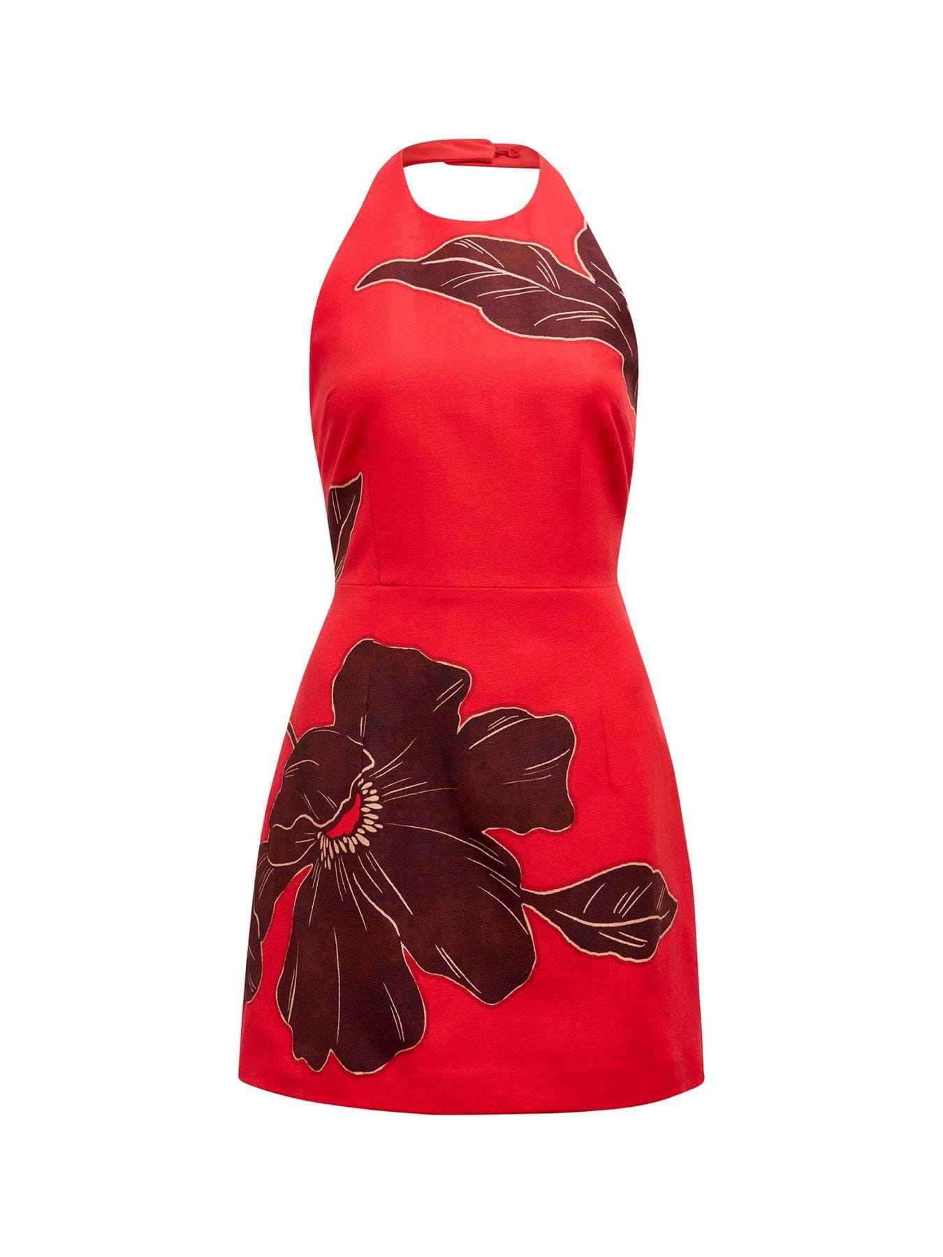 Forever New Corinna Printed Linen Mini Dress Red