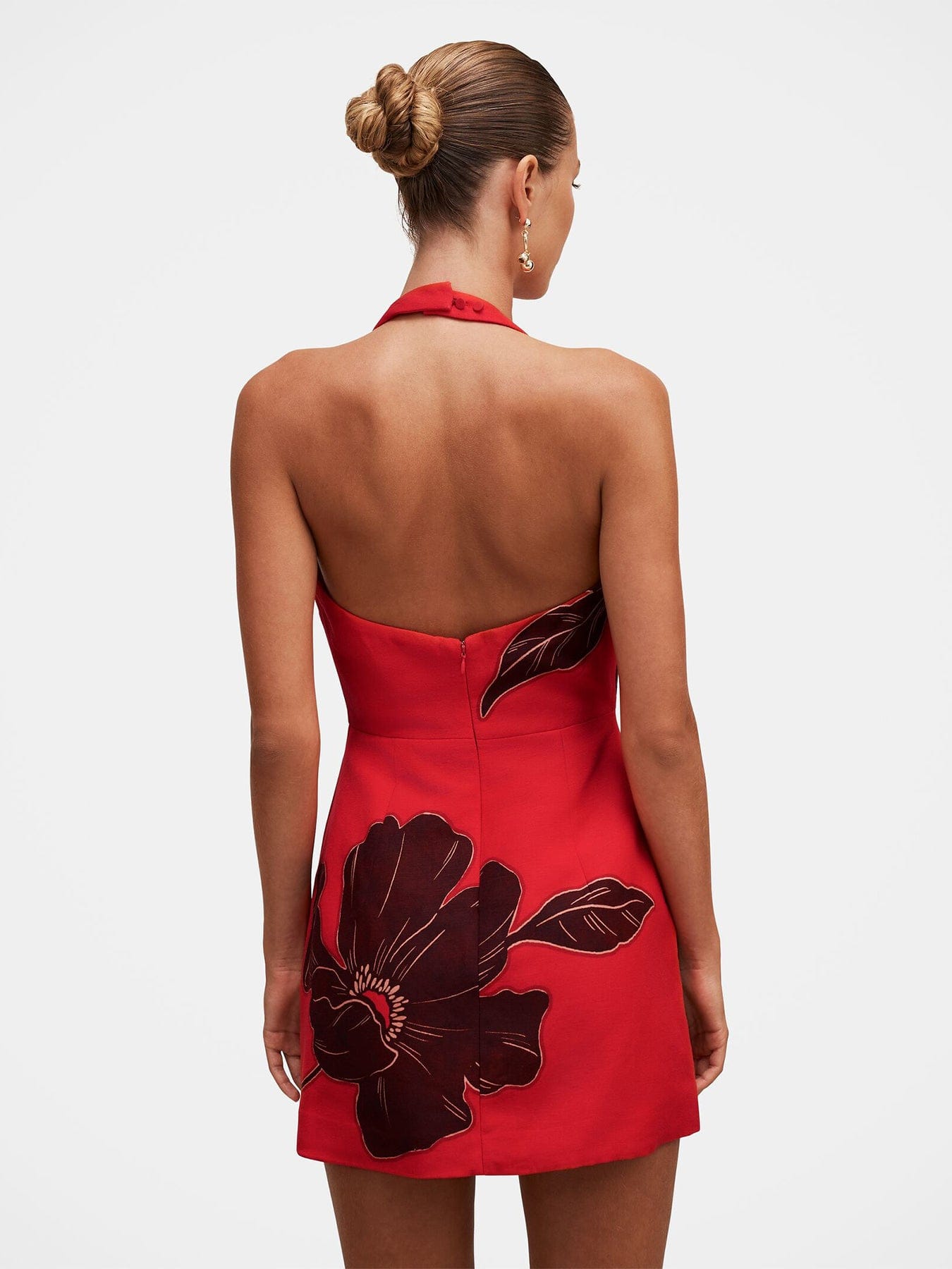 Forever New Corinna Printed Linen Mini Dress Red
