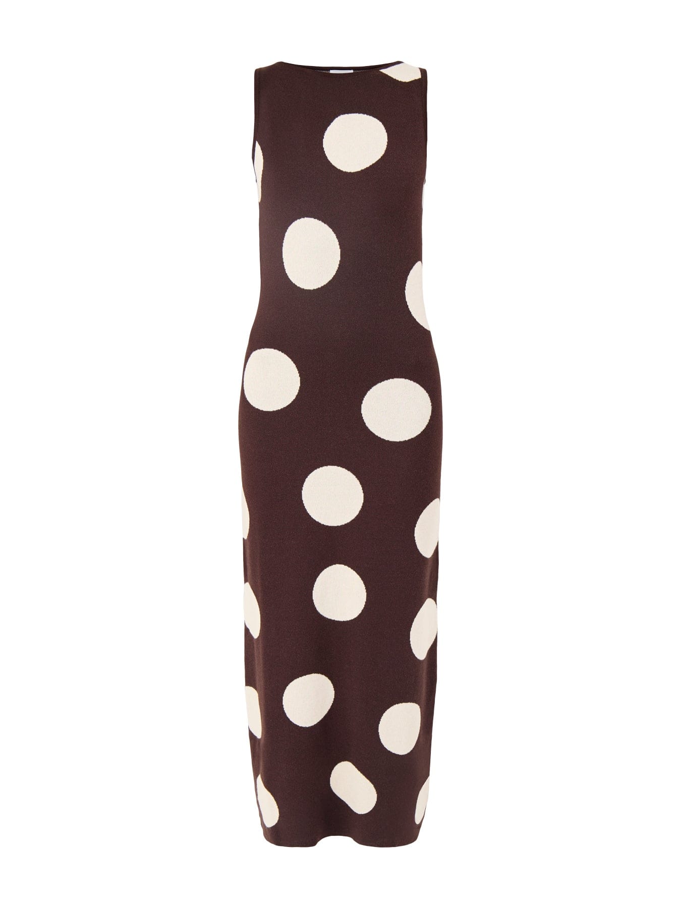 Pretty Lavish Sarover Polka Dot Maxi Slip Dress Brown