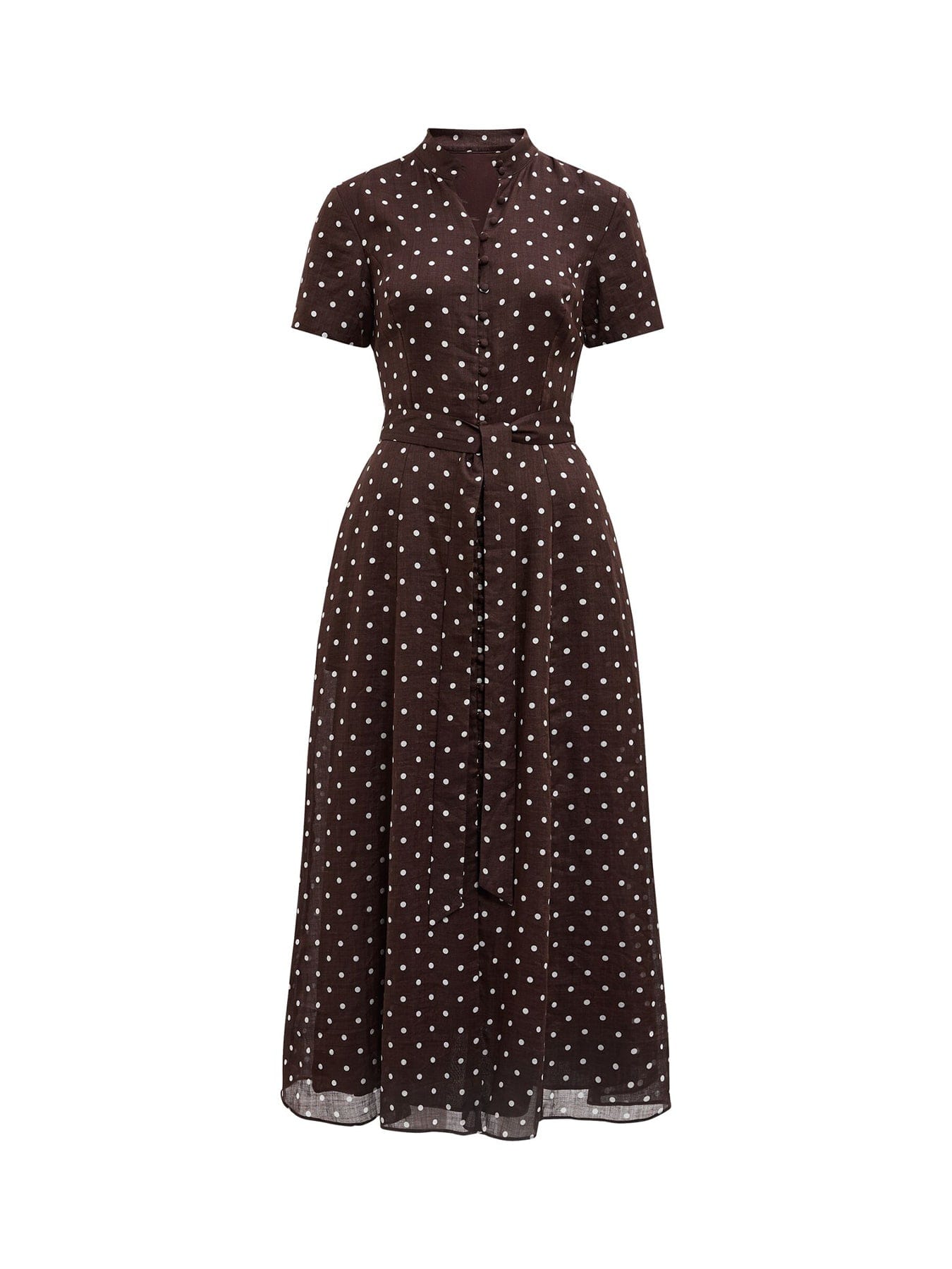 Forever New Therese Short Sleeve Midi Dress Brown