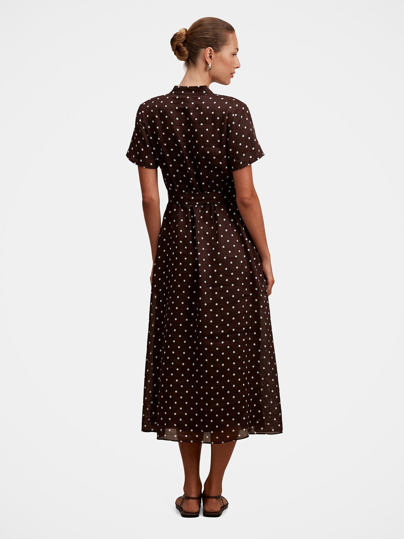 Forever New Therese Short Sleeve Midi Dress Brown