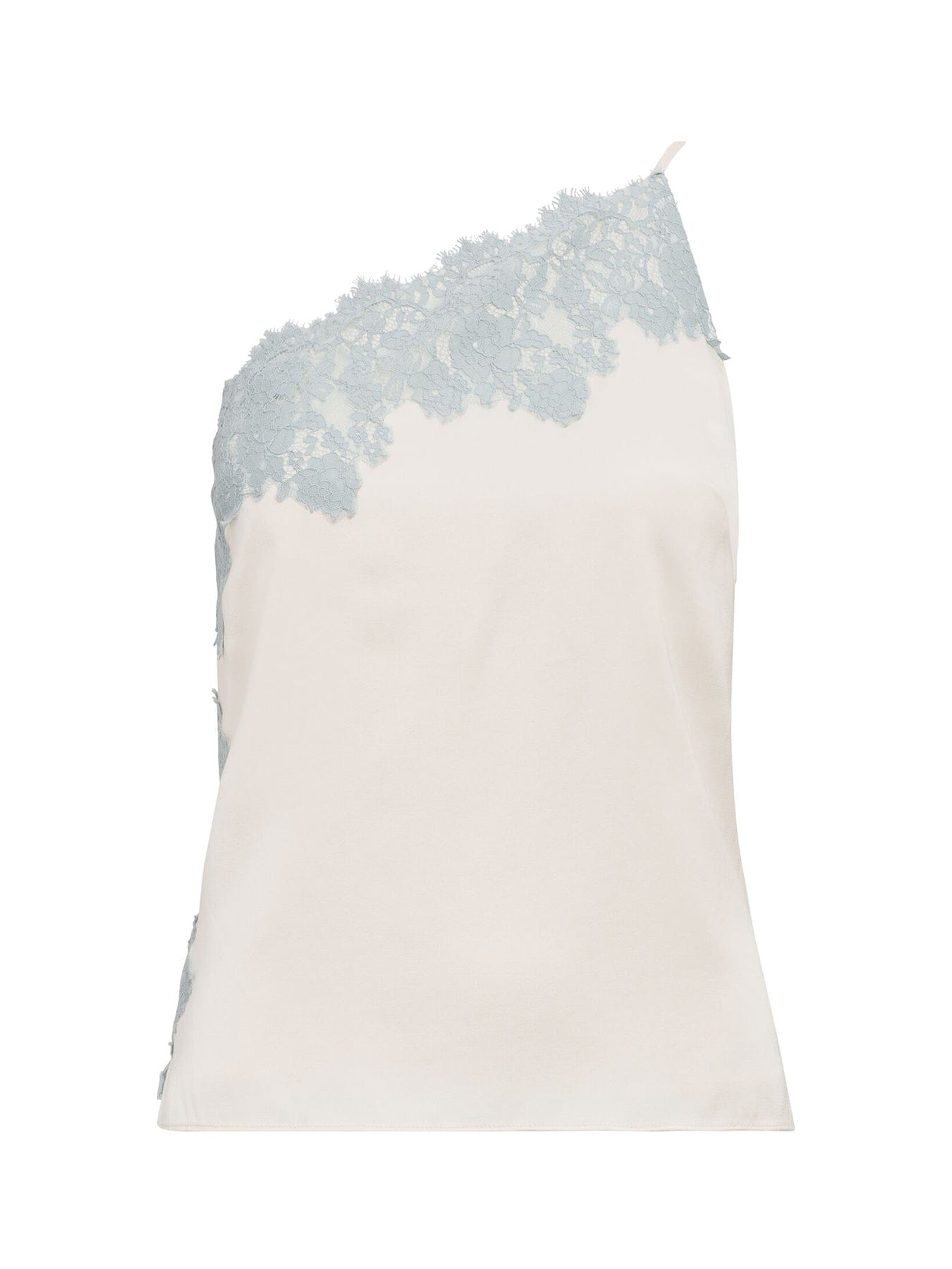 Forever New Adele One Shoulder Lace Trim Blouse White
