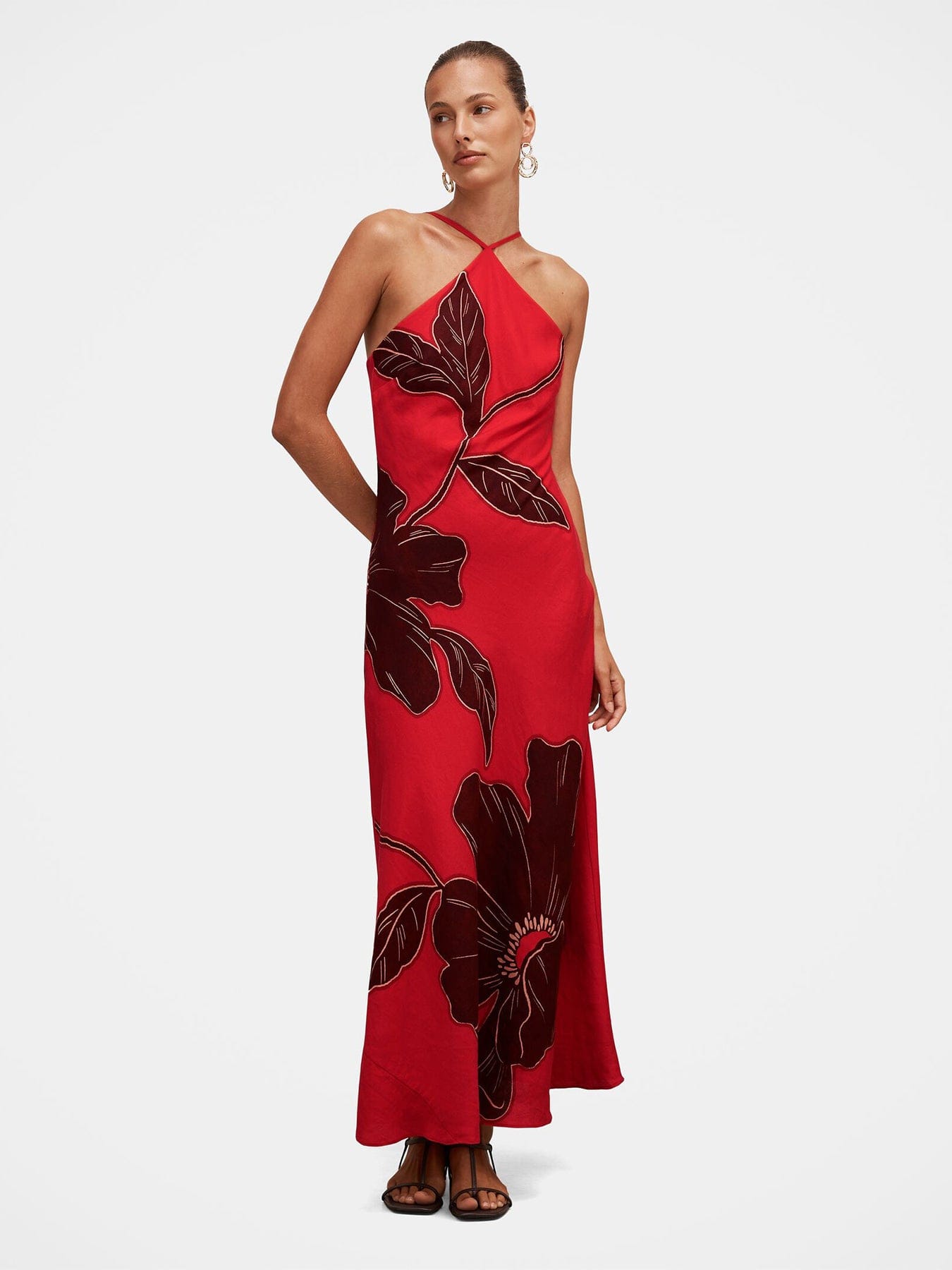 Forever New Nova Arrow Neck Maxi Dress Red
