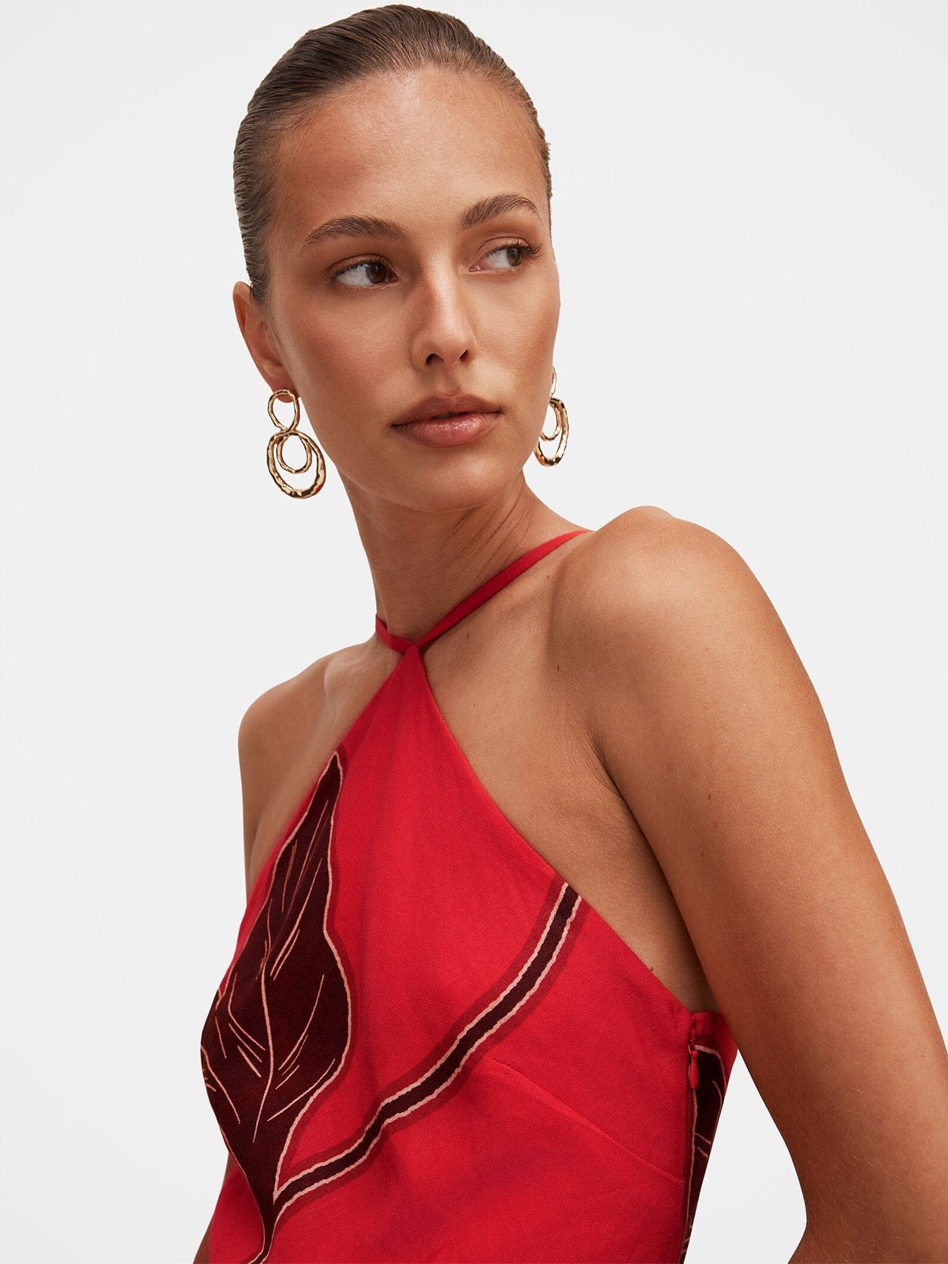 Forever New Nova Arrow Neck Maxi Dress Red