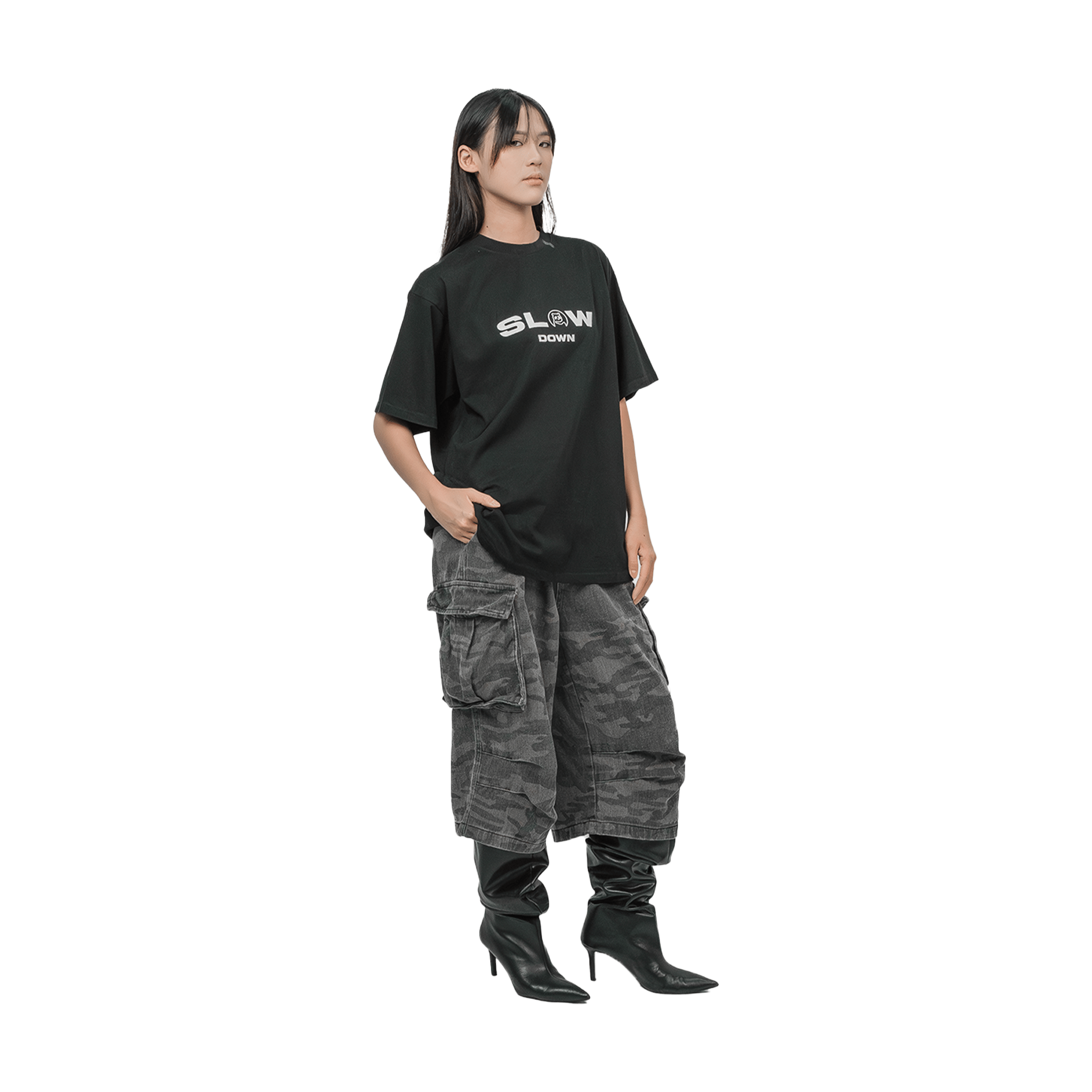 Slowdown by AMAZ!NG PANDA T-Shirt Black (FW25) - Signature Edition