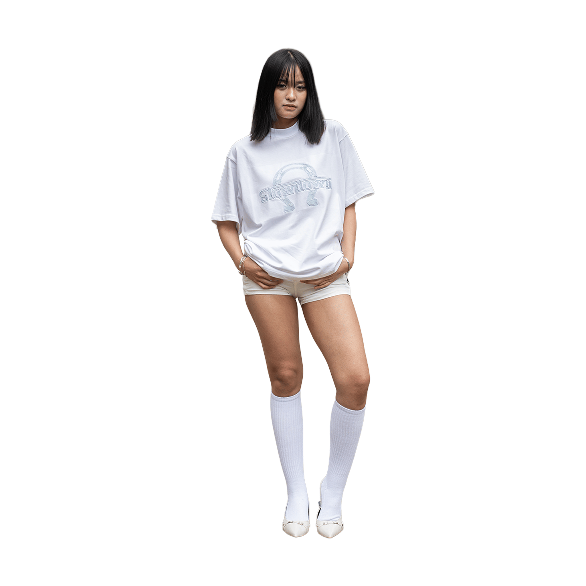Slowdown Equine Shoe T-Shirt White (SS26) - Secret Edition