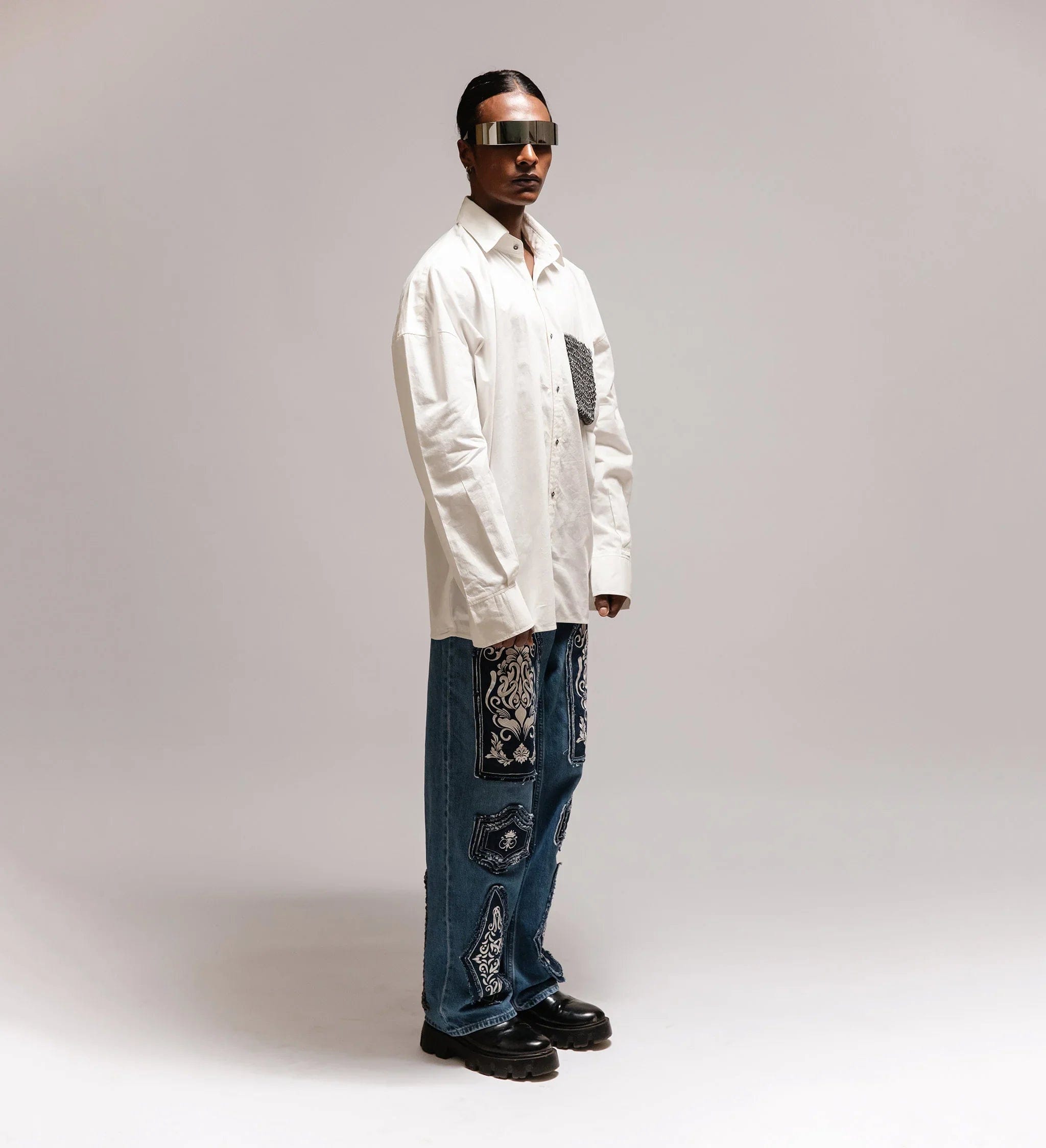 Cause & Effect Iron Heart' Chainmail Armour Oversize Shirt