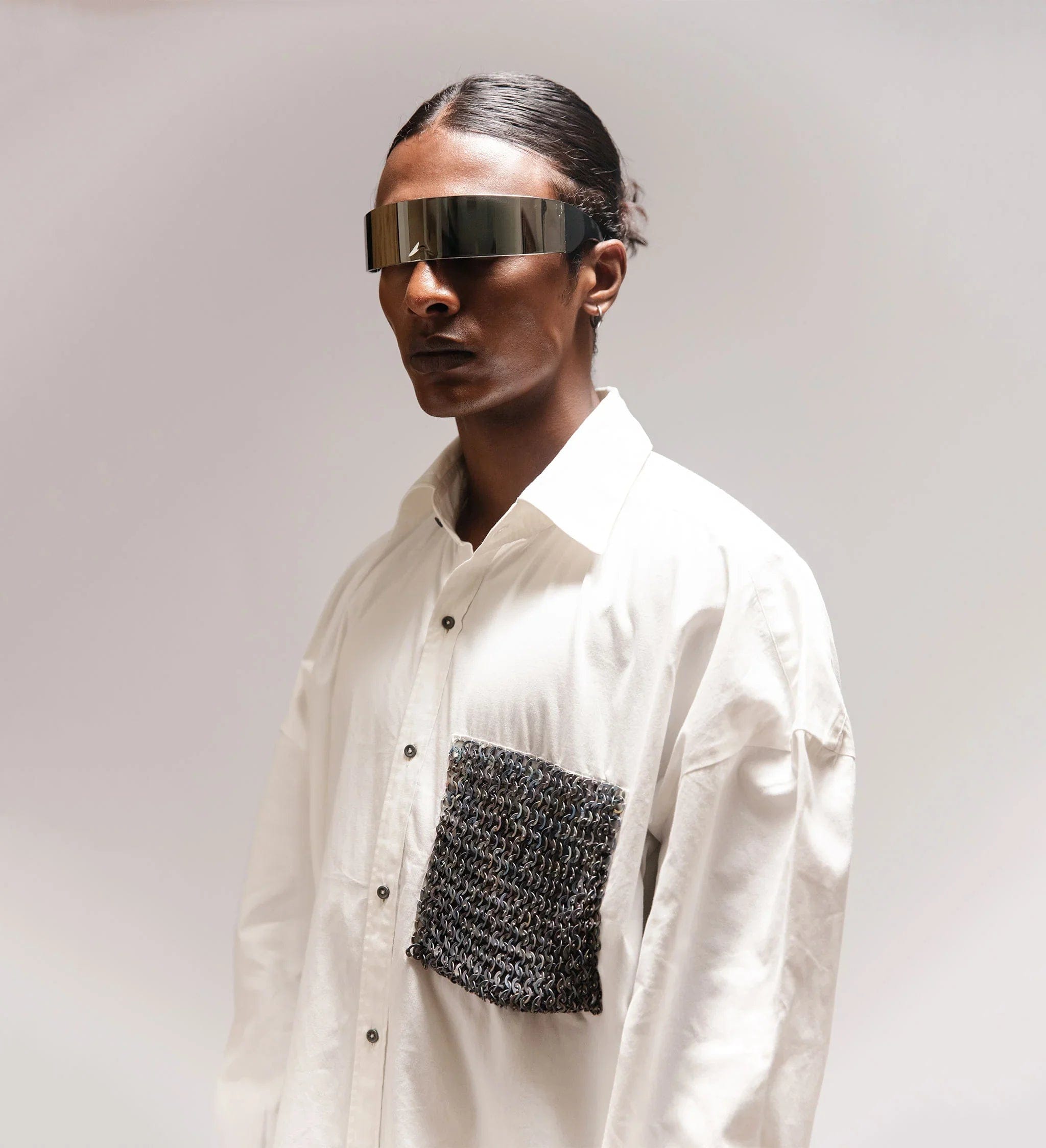 Cause & Effect Iron Heart' Chainmail Armour Oversize Shirt
