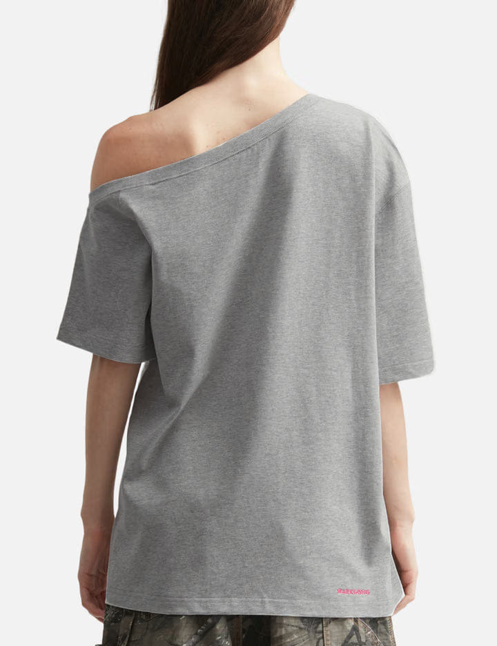 Markgong Gray Squirrel Printed One - Shoulder Short Sleeve T - Shirt
