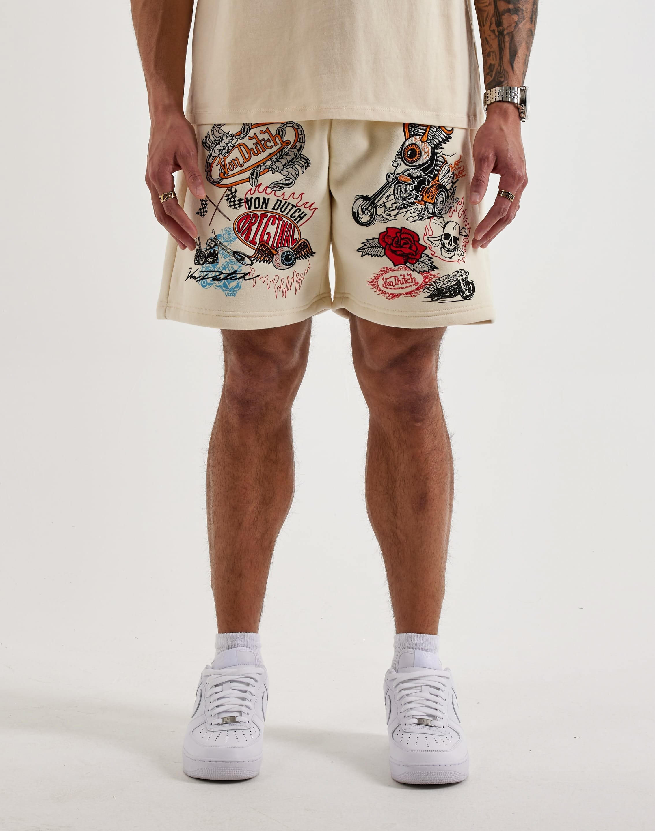 Von Dutch Tattoo Fleece Sweat Shorts