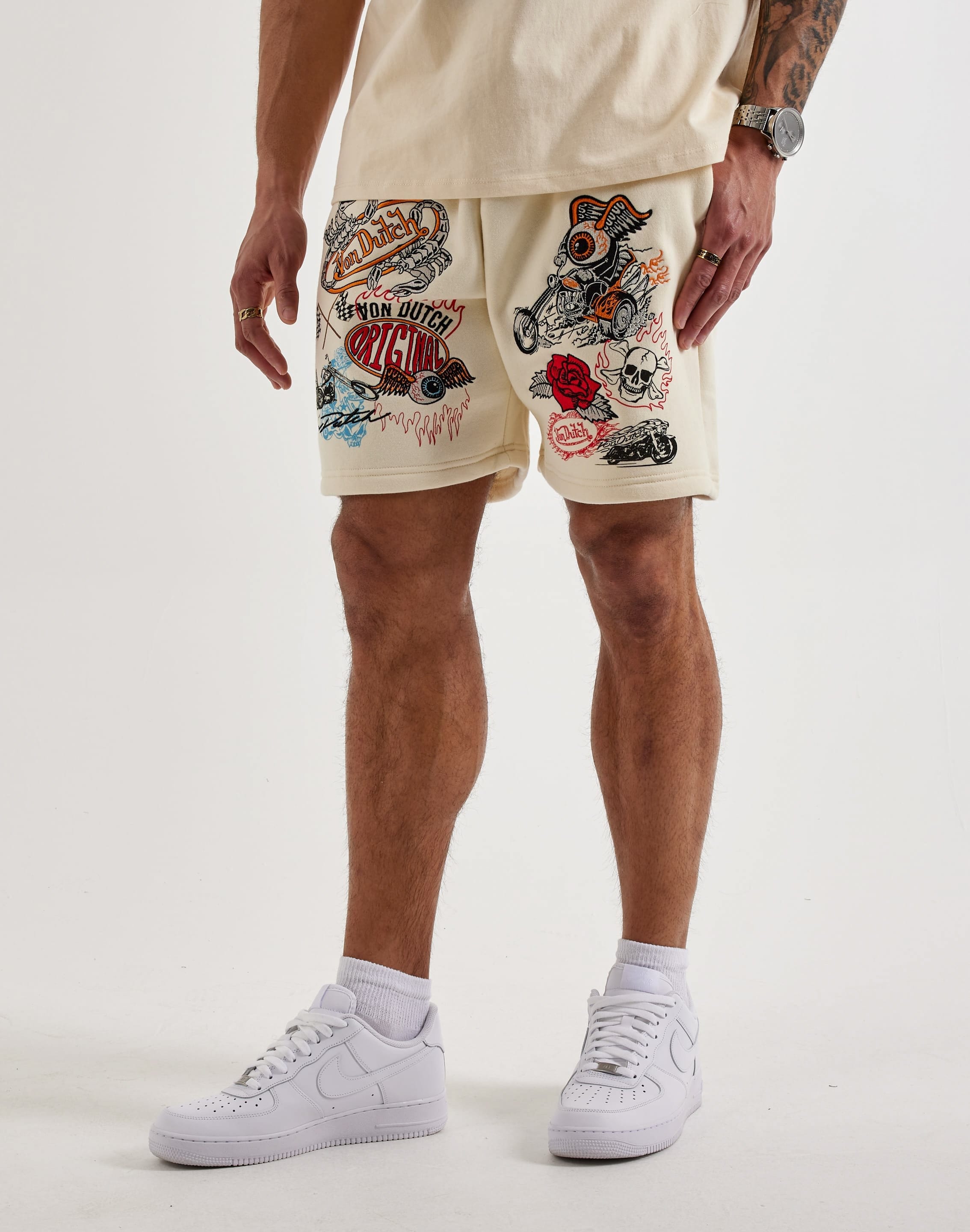 Von Dutch Tattoo Fleece Sweat Shorts