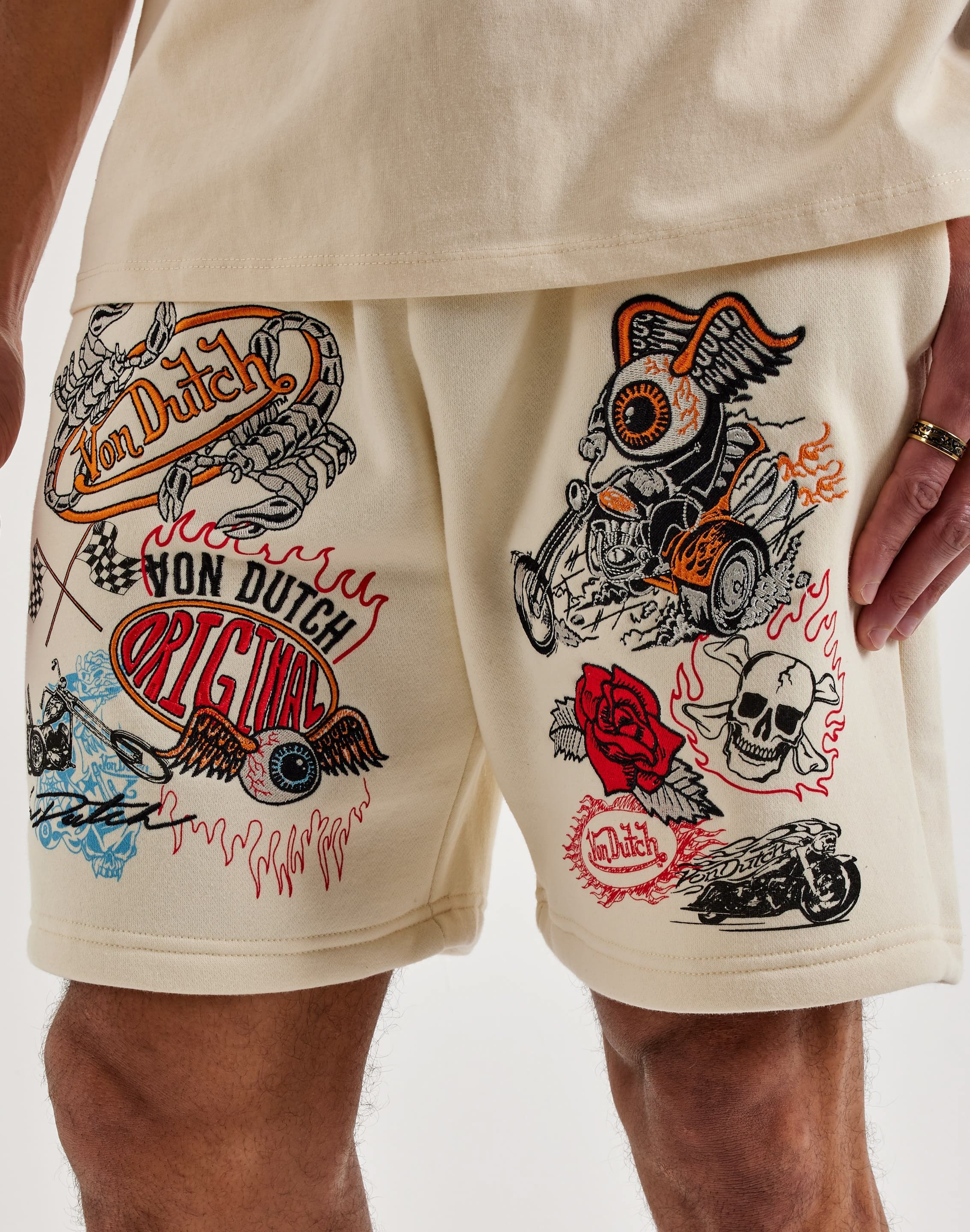 Von Dutch Tattoo Fleece Sweat Shorts