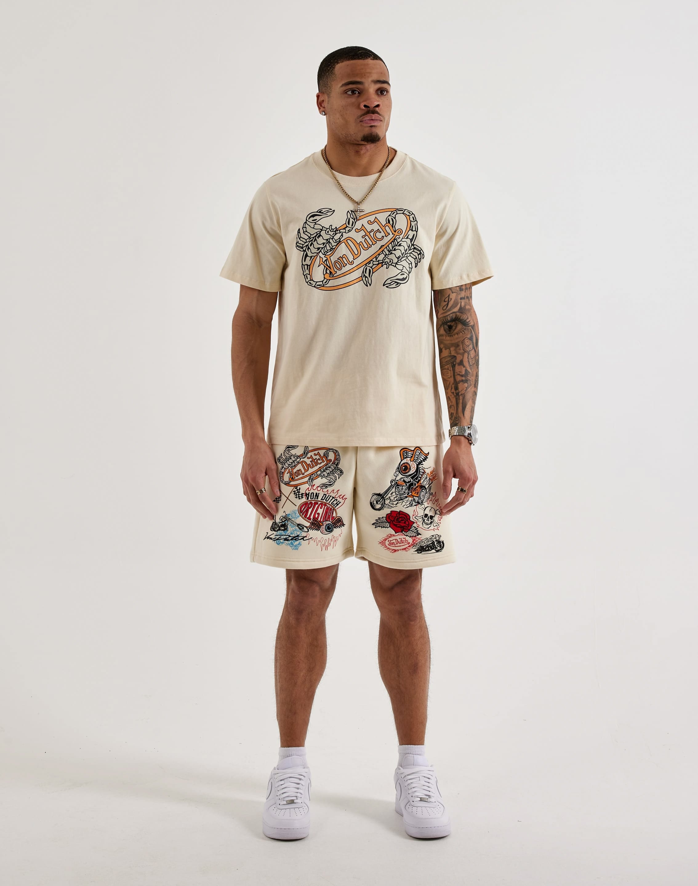 Von Dutch Tattoo Fleece Sweat Shorts