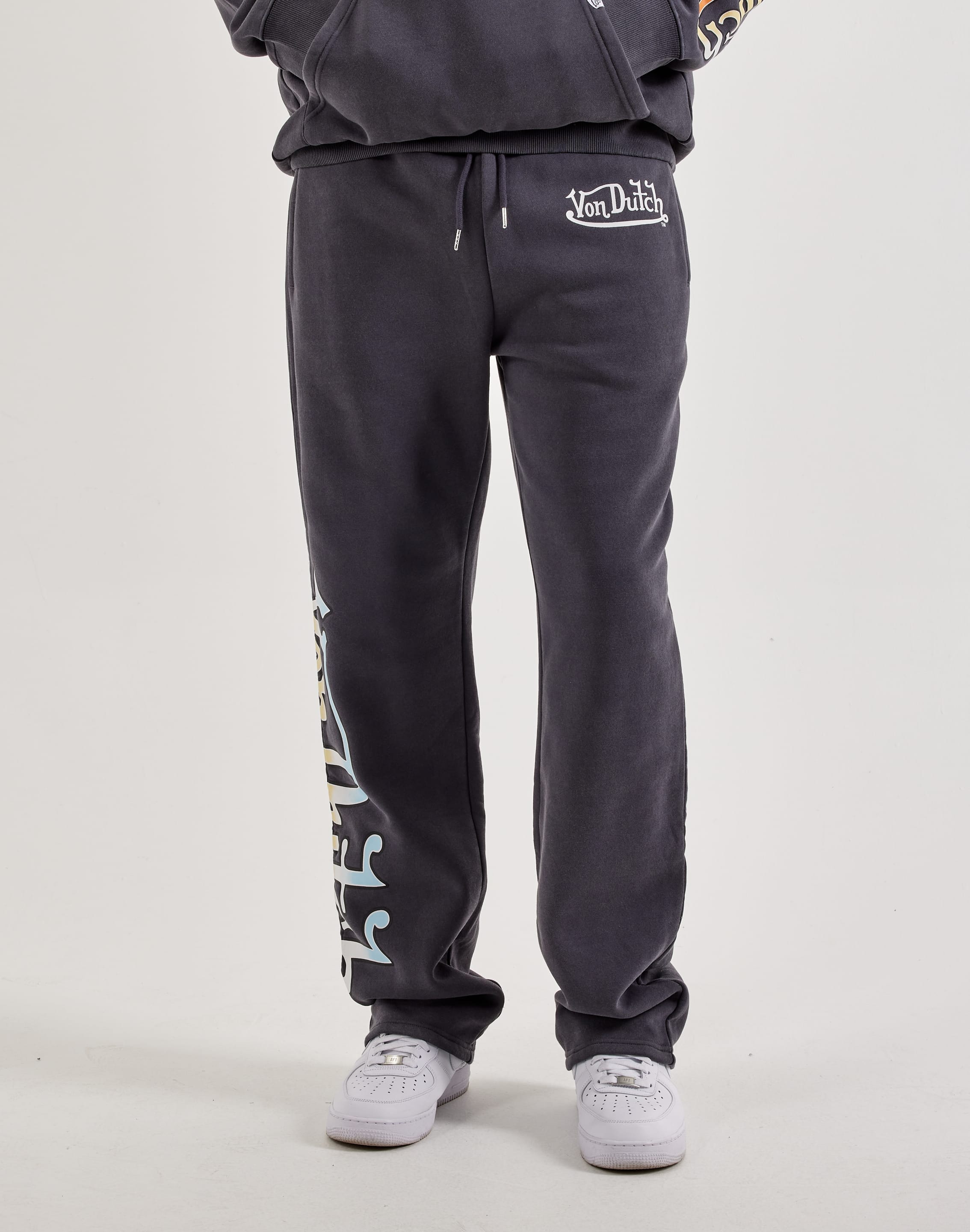Von Dutch Classic Logo Acid Washed Fleece Sweatpants
