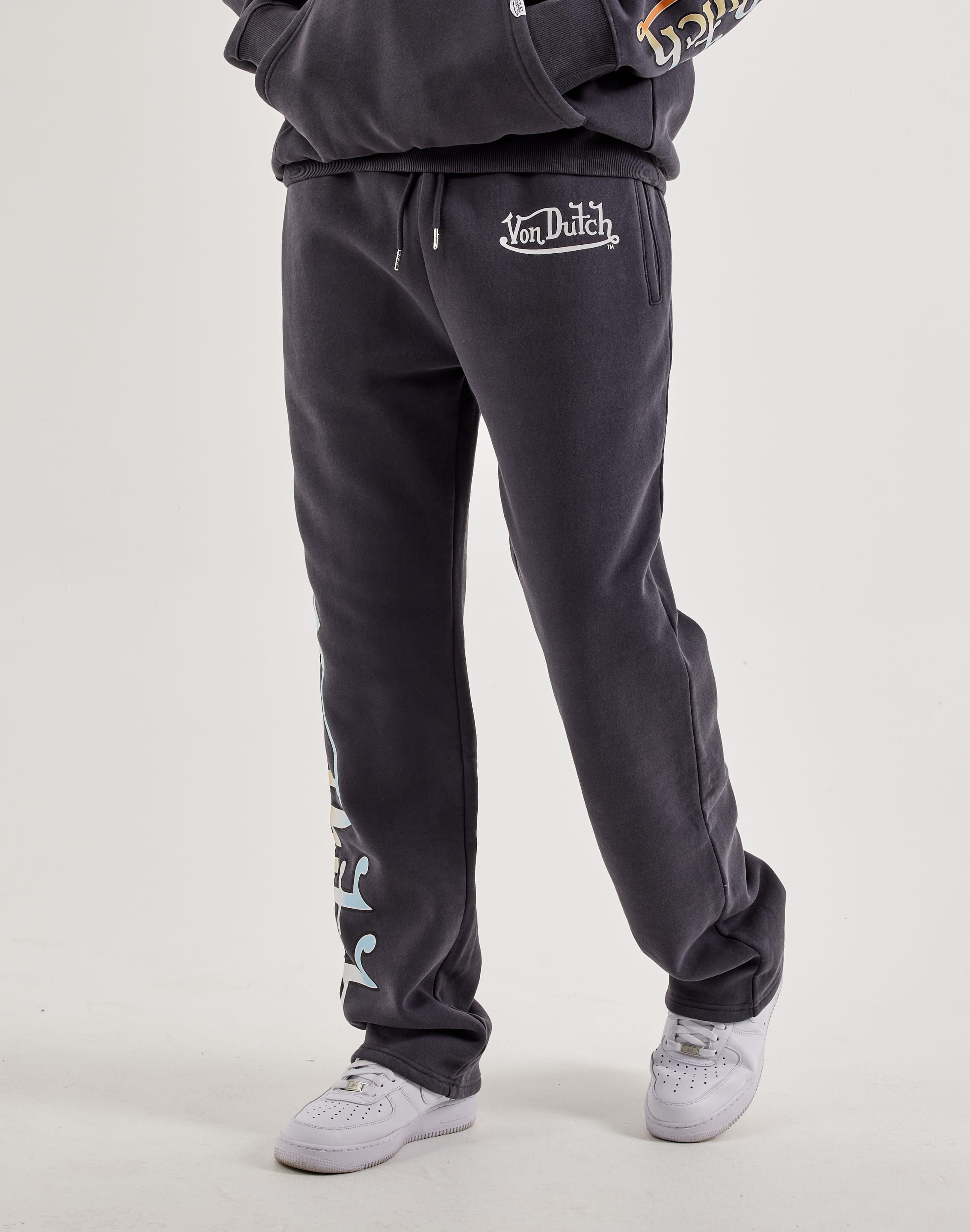 Von Dutch Classic Logo Acid Washed Fleece Sweatpants