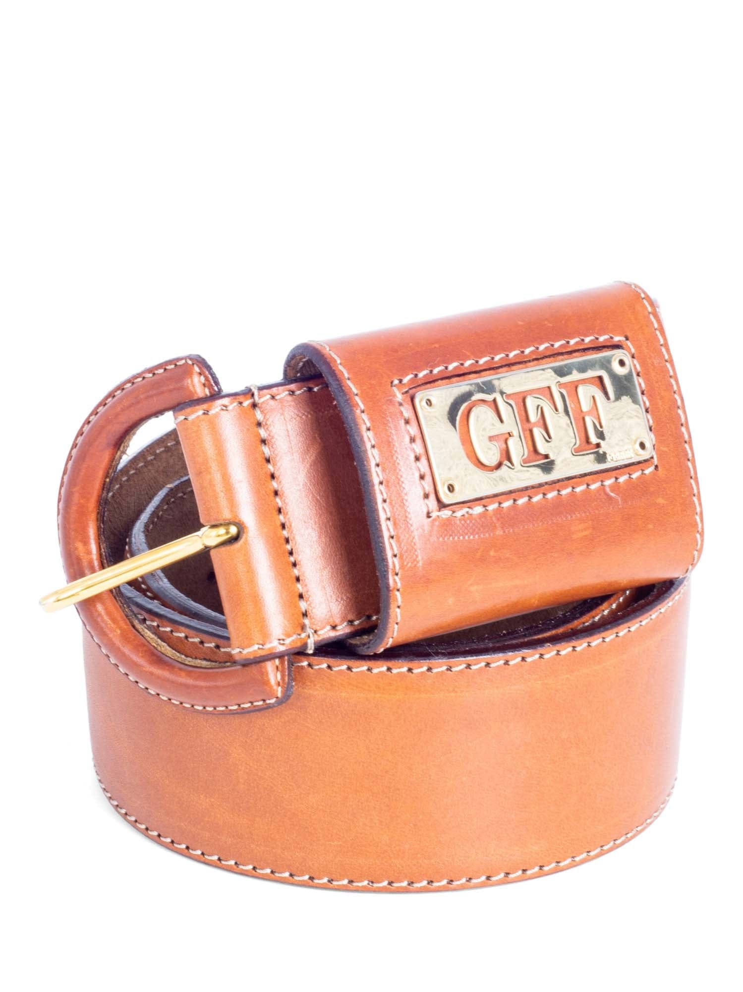 Gianfranco Ferre Logo Leather Belt Brown