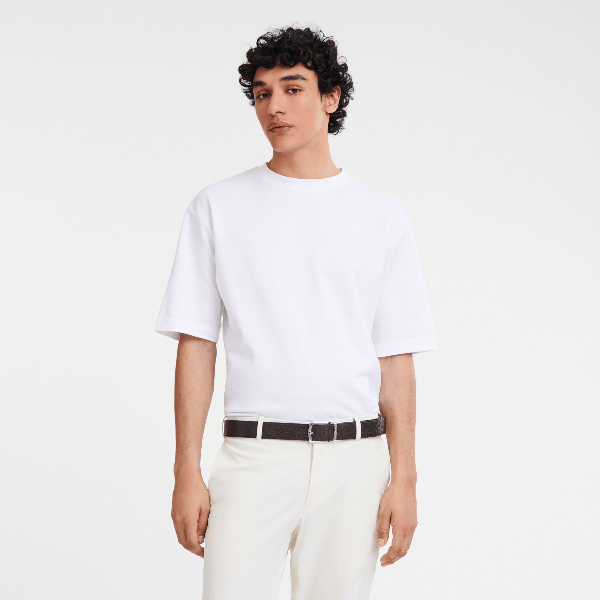 Long Champ Longchamp Le Foulonné Men's belt Mocha/Black