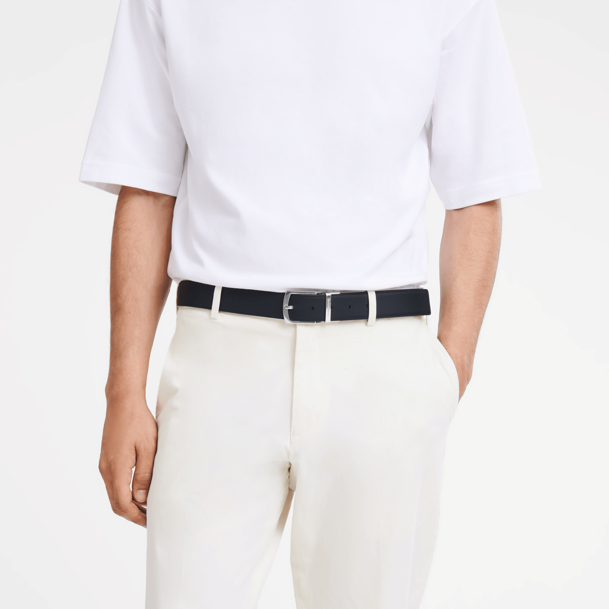 Long Champ Longchamp Le Foulonné Men's belt Mocha/Black