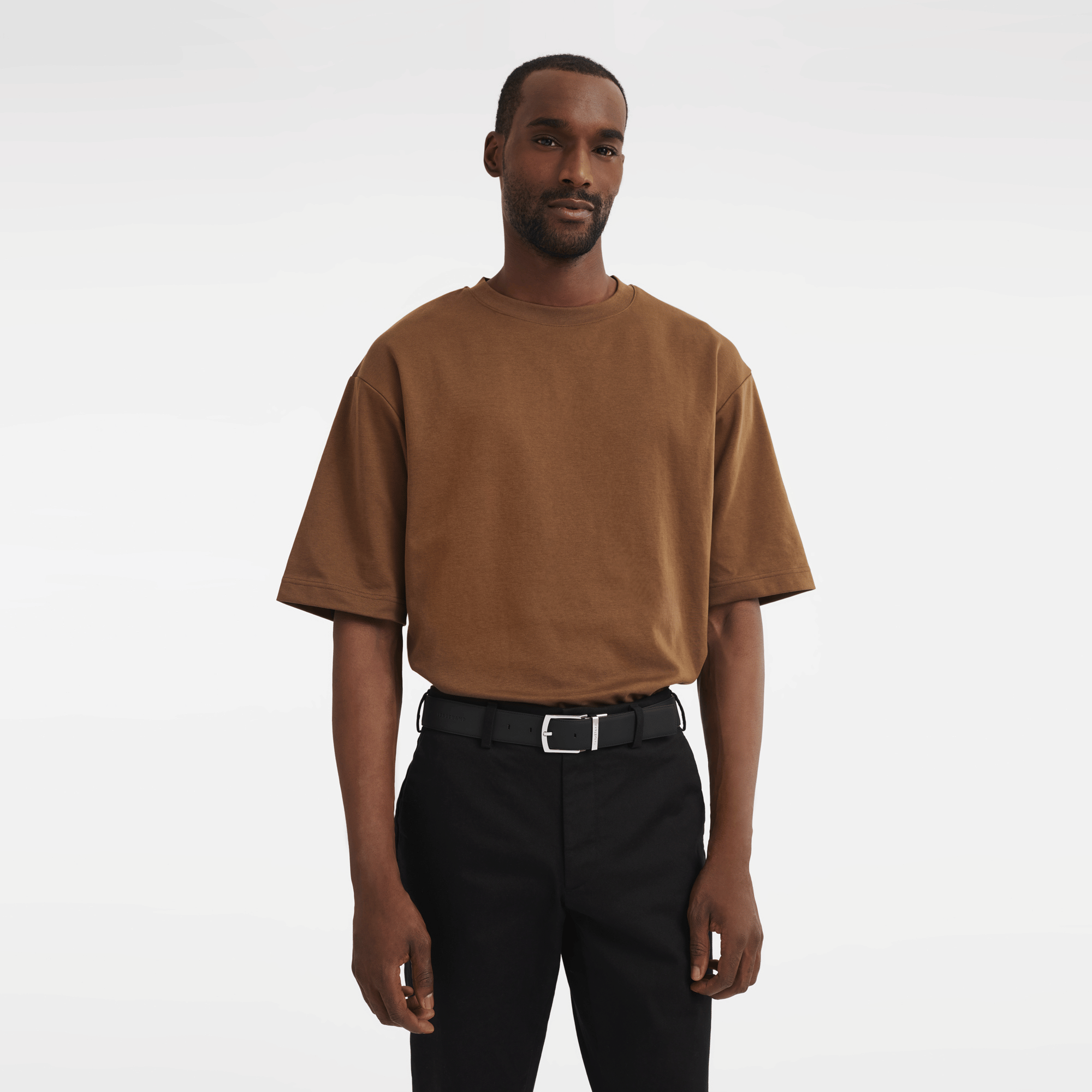 Long Champ Longchamp Le Foulonné Men's belt Mocha/Black