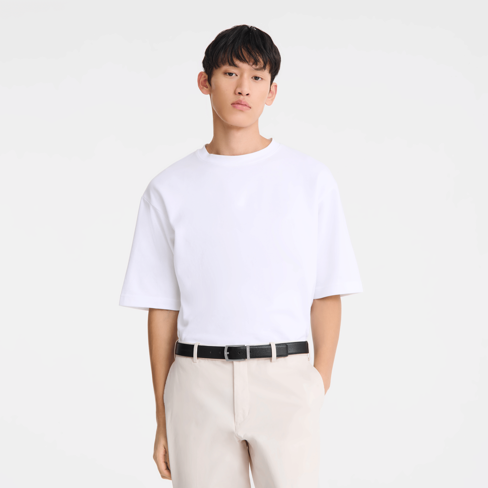 Long Champ Longchamp Le Foulonné Men's belt Black/Caramel
