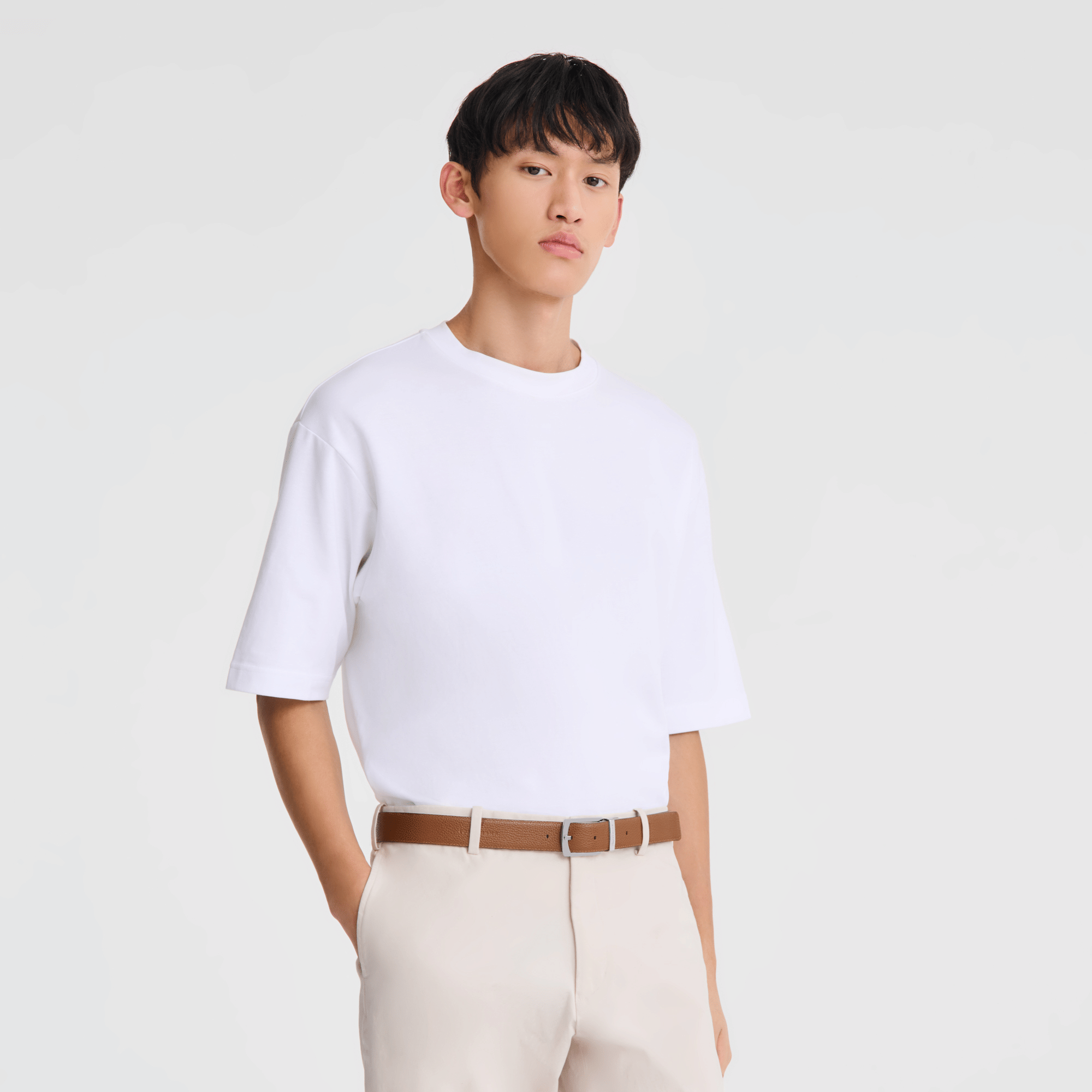Long Champ Longchamp Le Foulonné Men's belt Black/Caramel