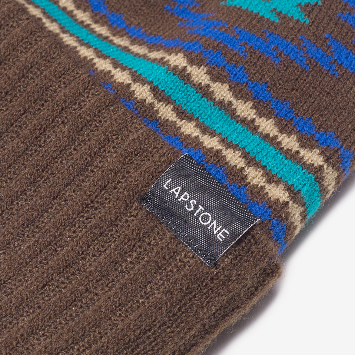 Lapstone & Hammer LAPSTONE INTARSIA KNIT BEANIE - BROWN