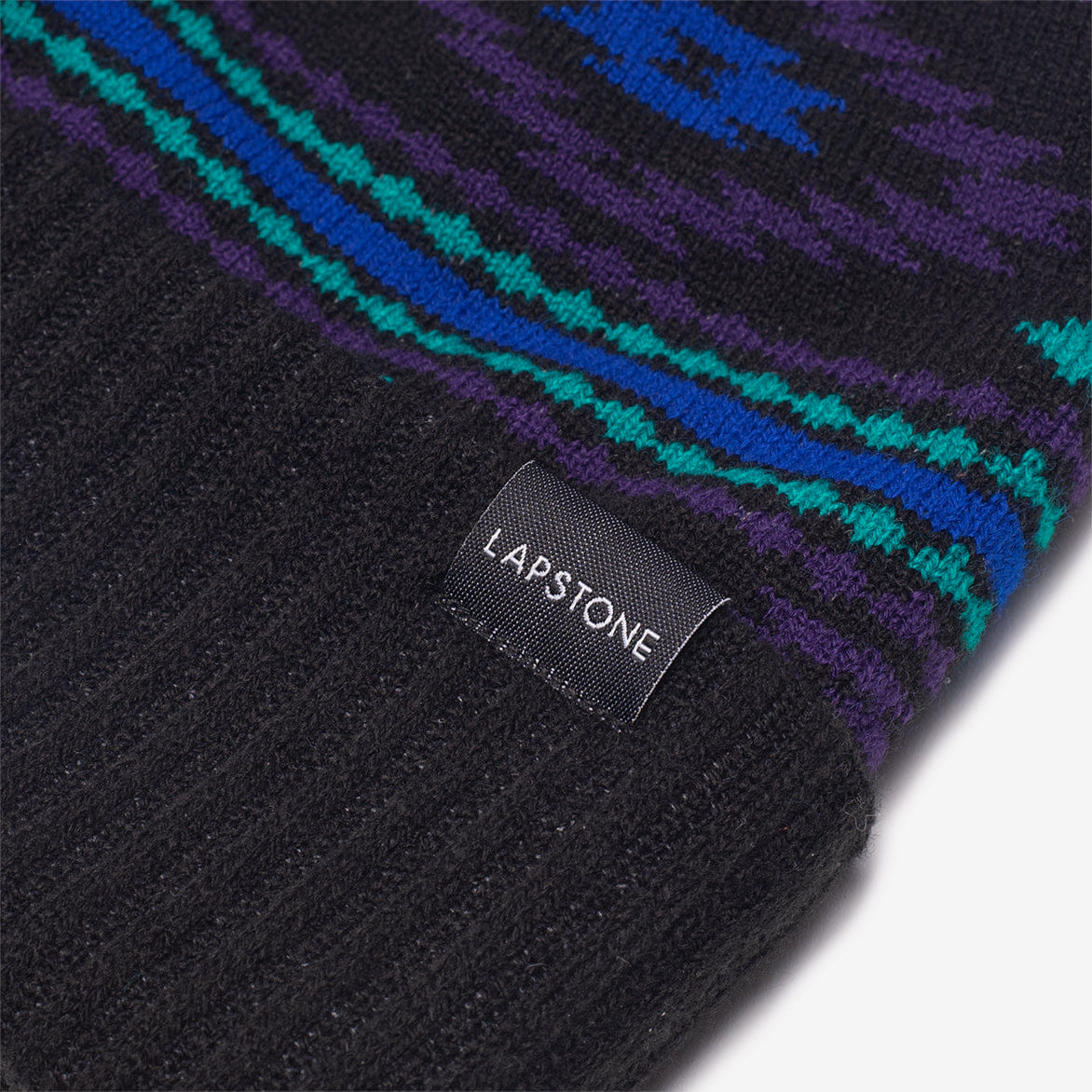 Lapstone & Hammer LAPSTONE INTARSIA KNIT BEANIE - BLACK
