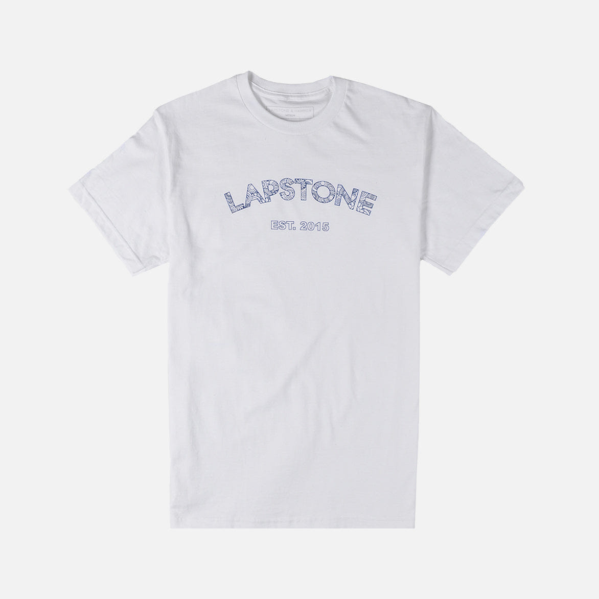 Lapstone & Hammer LAPSTONE ARCH DECO T-Shirt - WHITE / NAVY