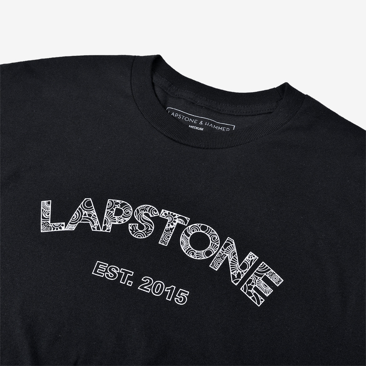 Lapstone & Hammer LAPSTONE ARCH DECO T-Shirt - BLACK / WHITE