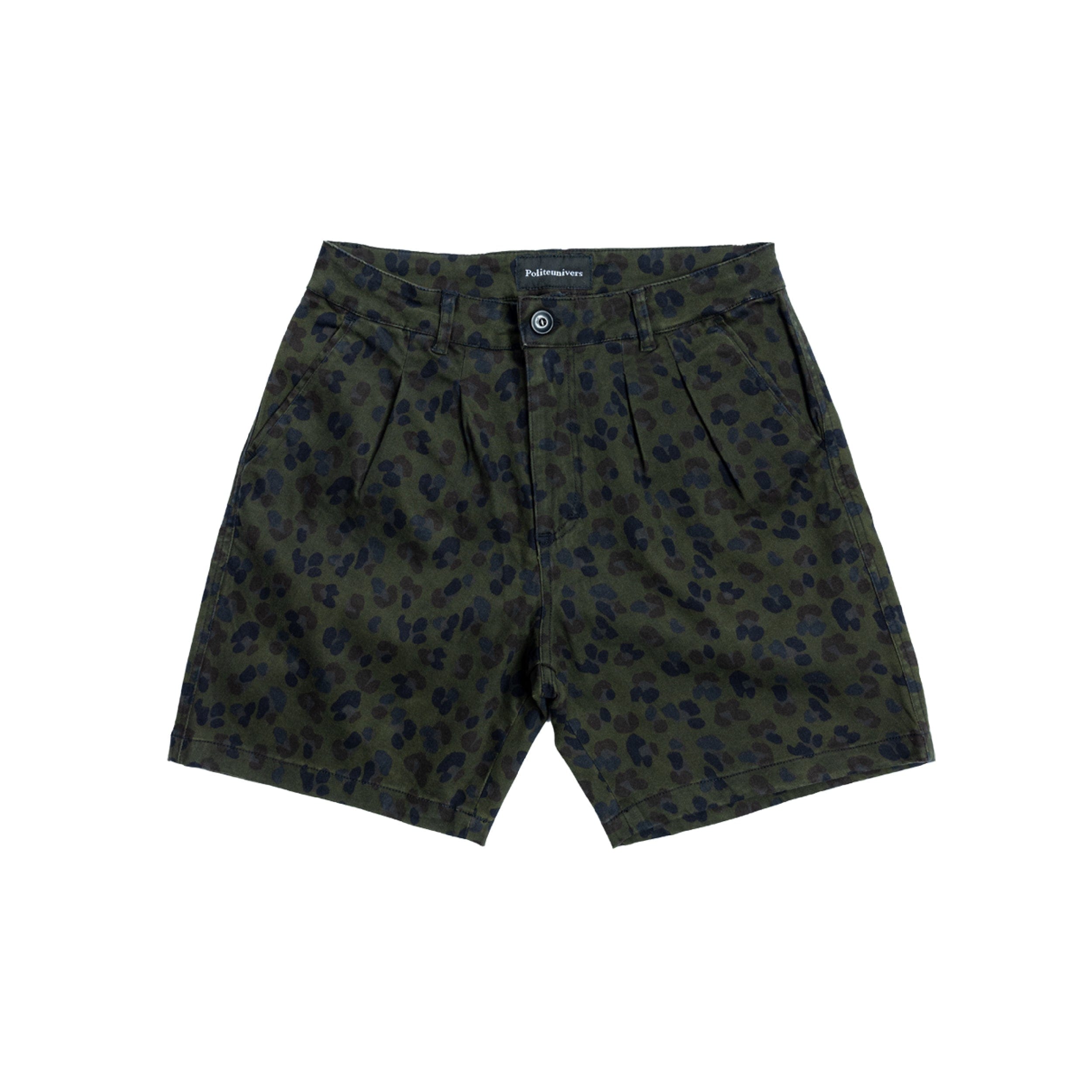 Politeunivers Double Pleated Short - Dark Leopard