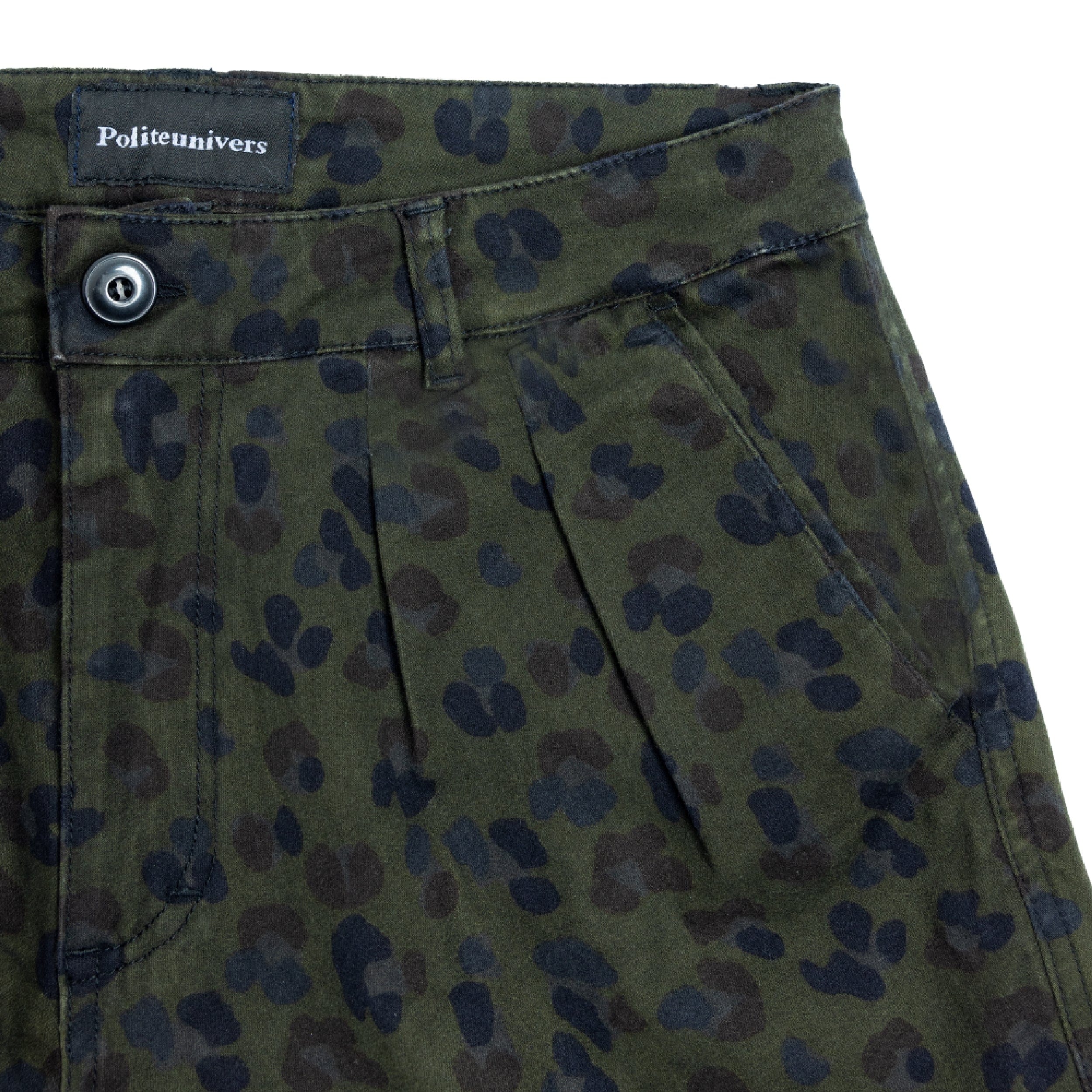 Politeunivers Double Pleated Short - Dark Leopard