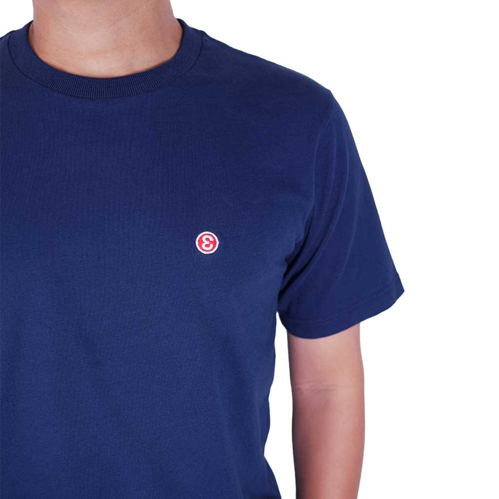 WHITE* Preduce Small E Two - Tone Embroidered T - Shirt Navy/White/Red