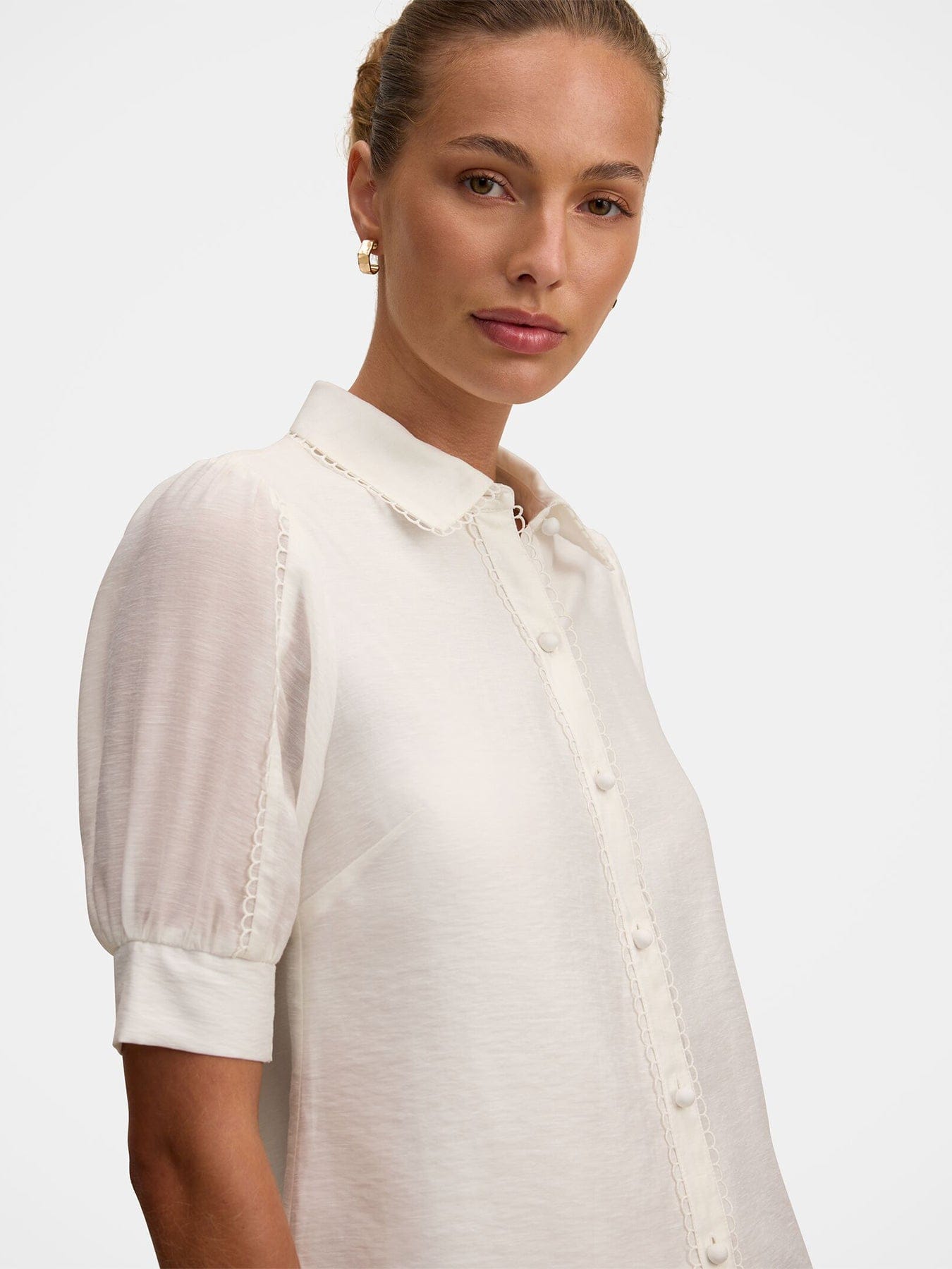 Forever New Finley Trim Detail Blouse White