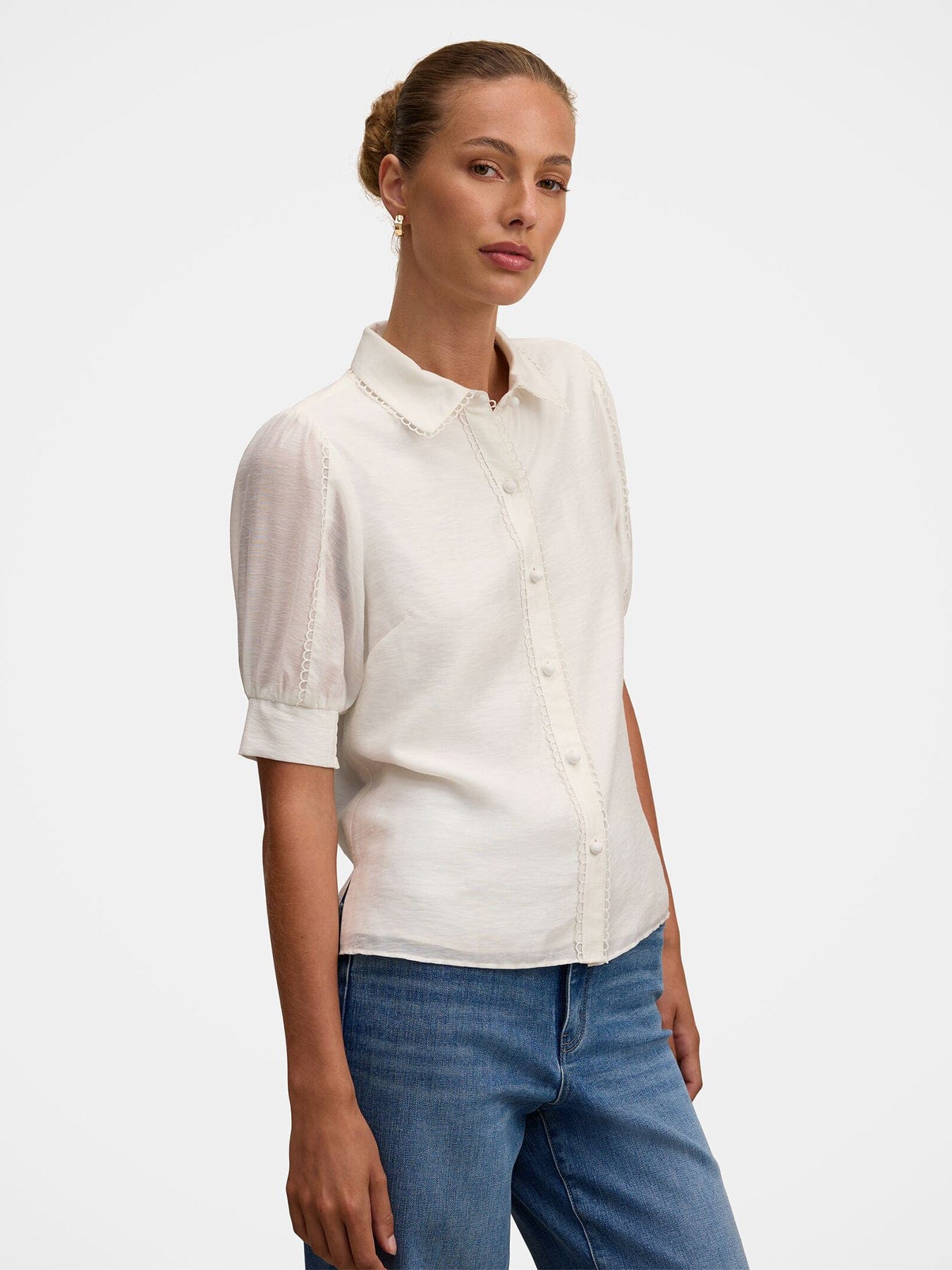 Forever New Finley Trim Detail Blouse White