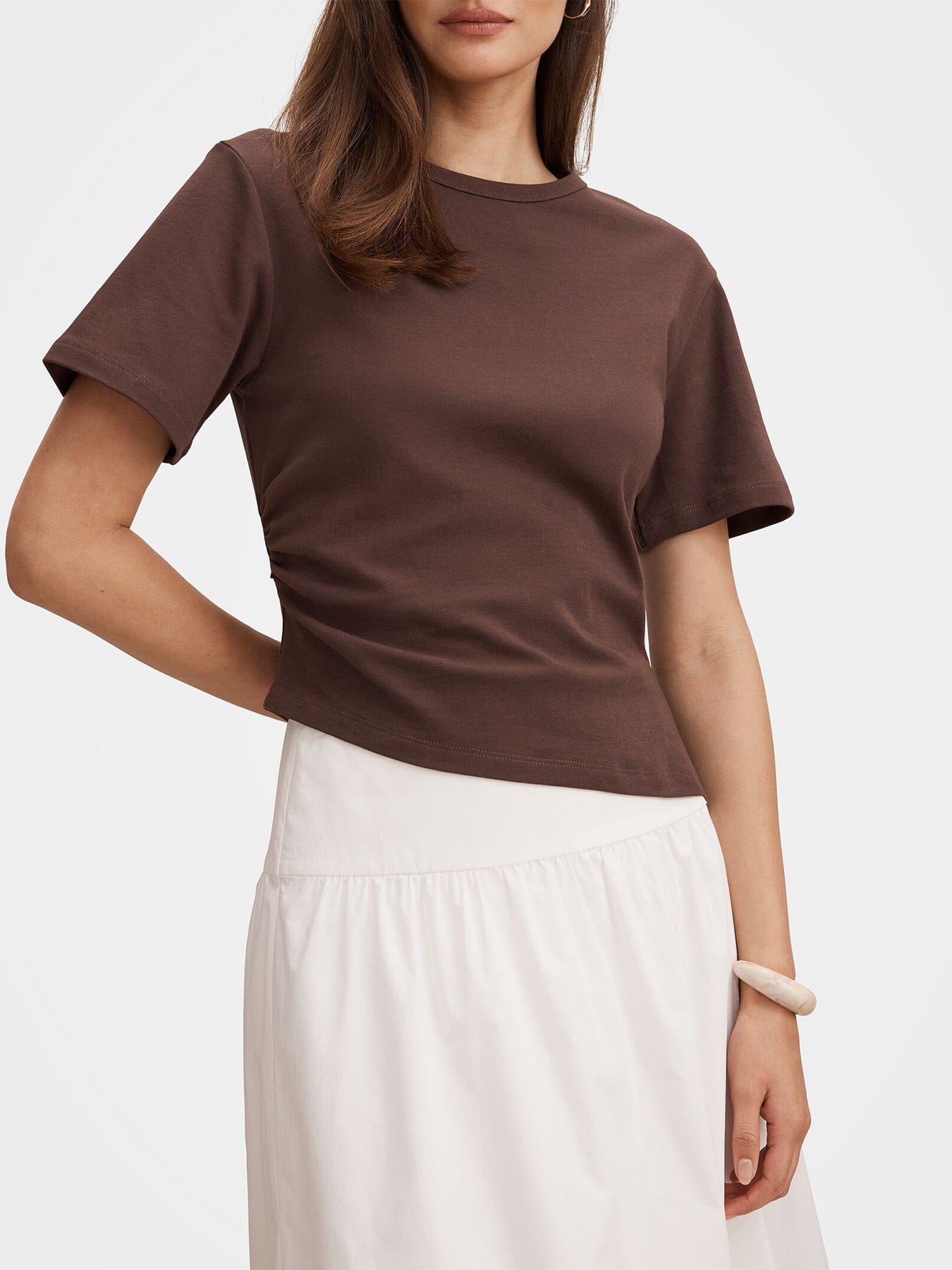 Forever New Saskia Boxy T - Shirt Brown