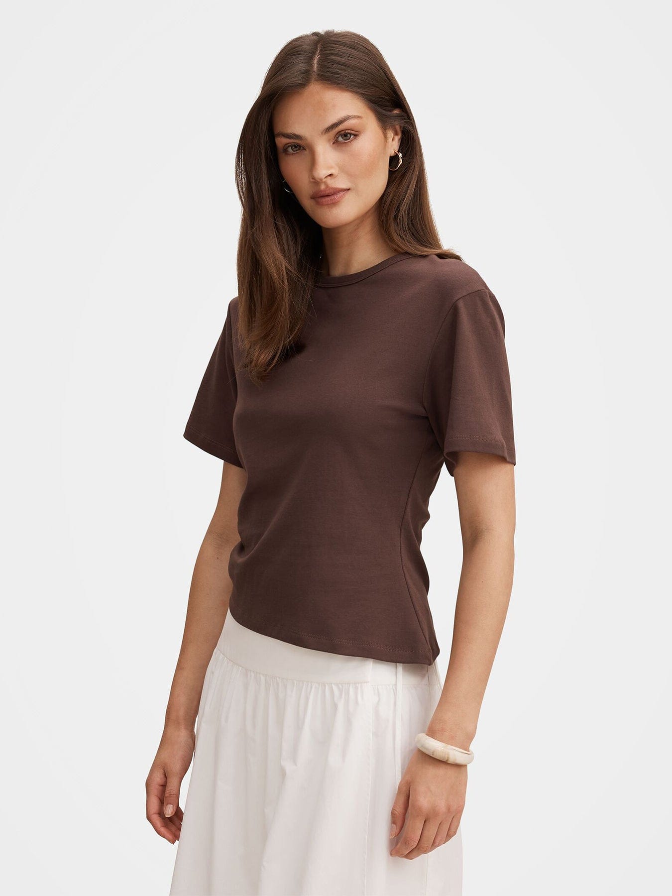 Forever New Saskia Boxy T - Shirt Brown