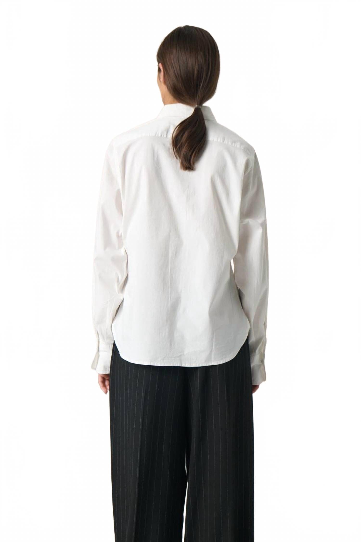 Whisper Slalonna Loose Fit Long Sleeves Shirt In Whisper White